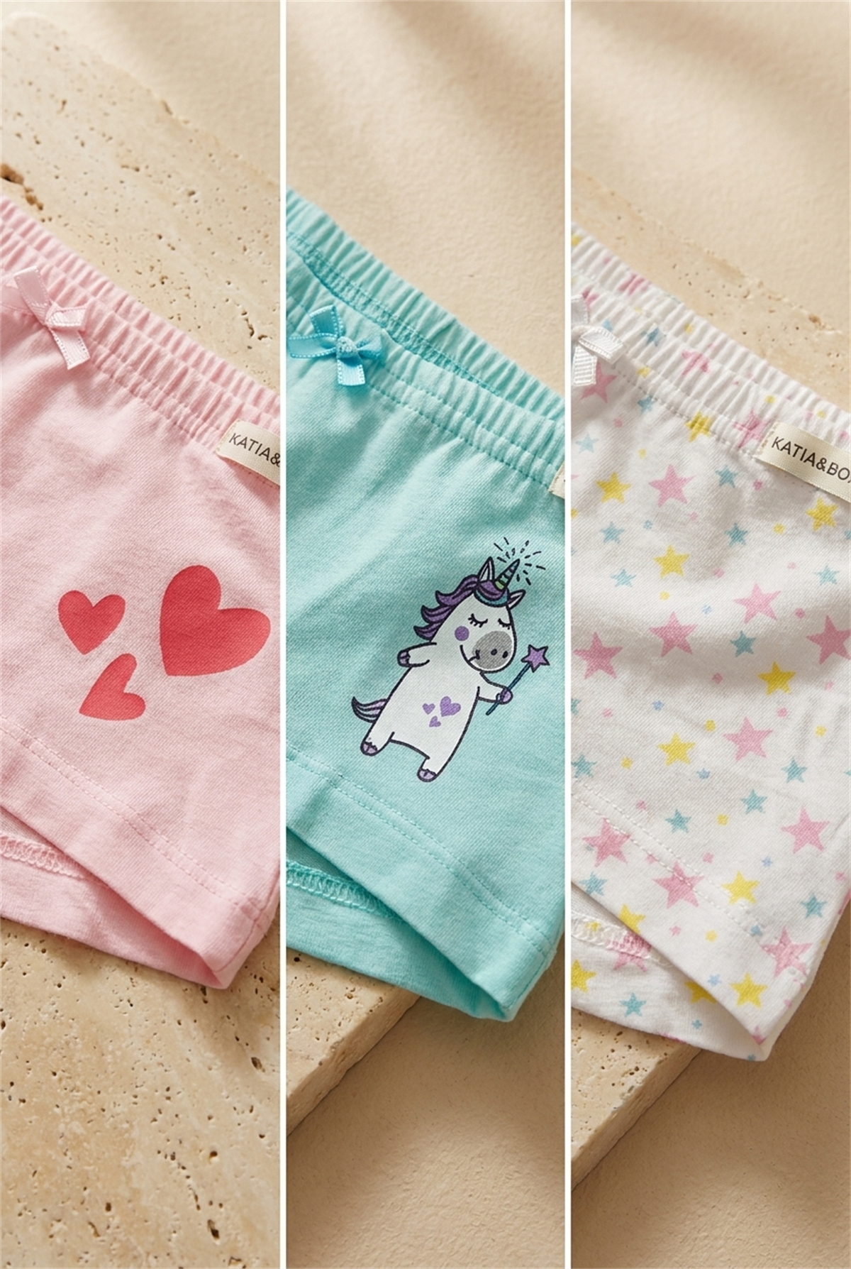 3Pck Patterned Gırl Boxer Wıth Box Green