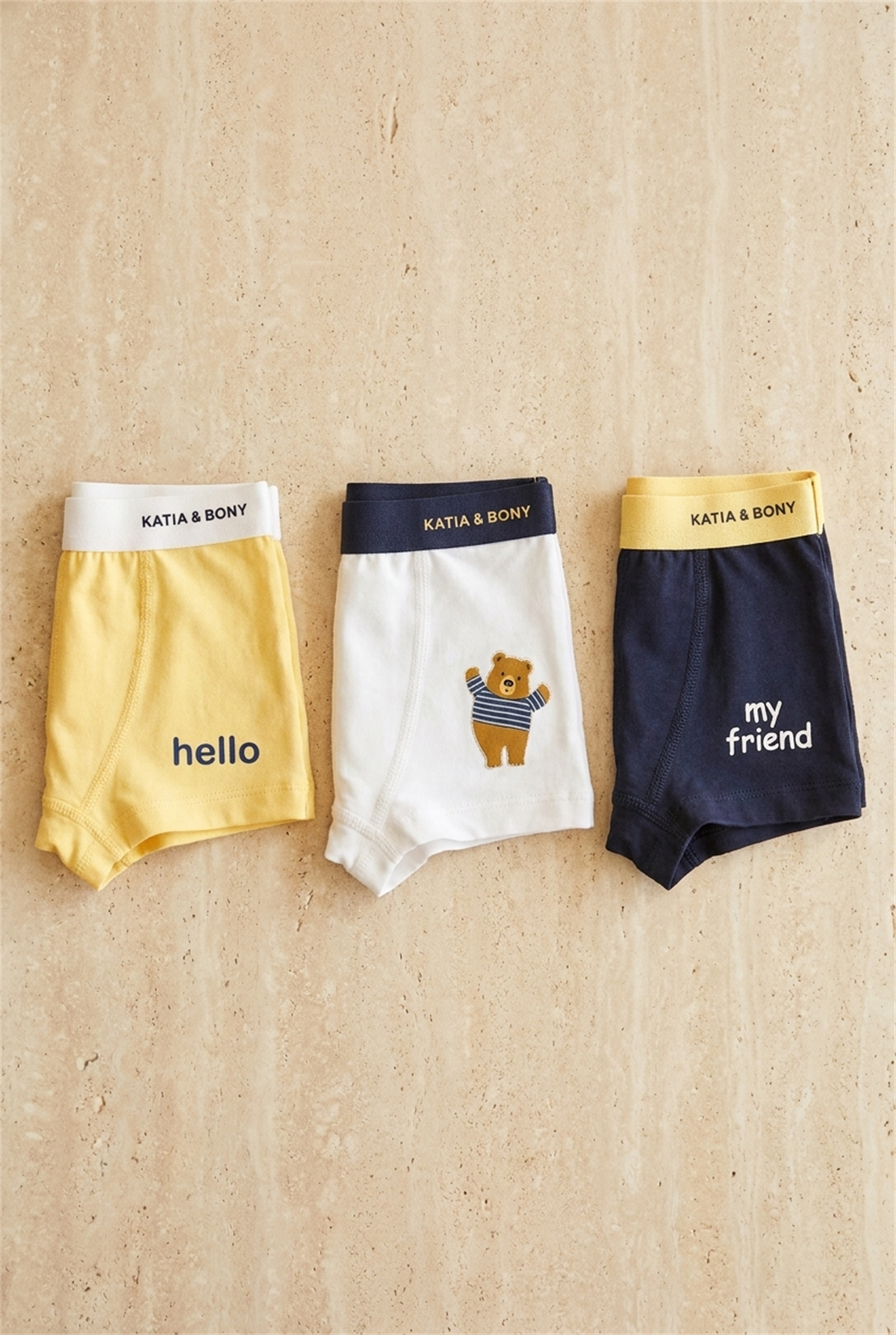 3Pck Teddy Boy Boxer Wıth Box Yellow