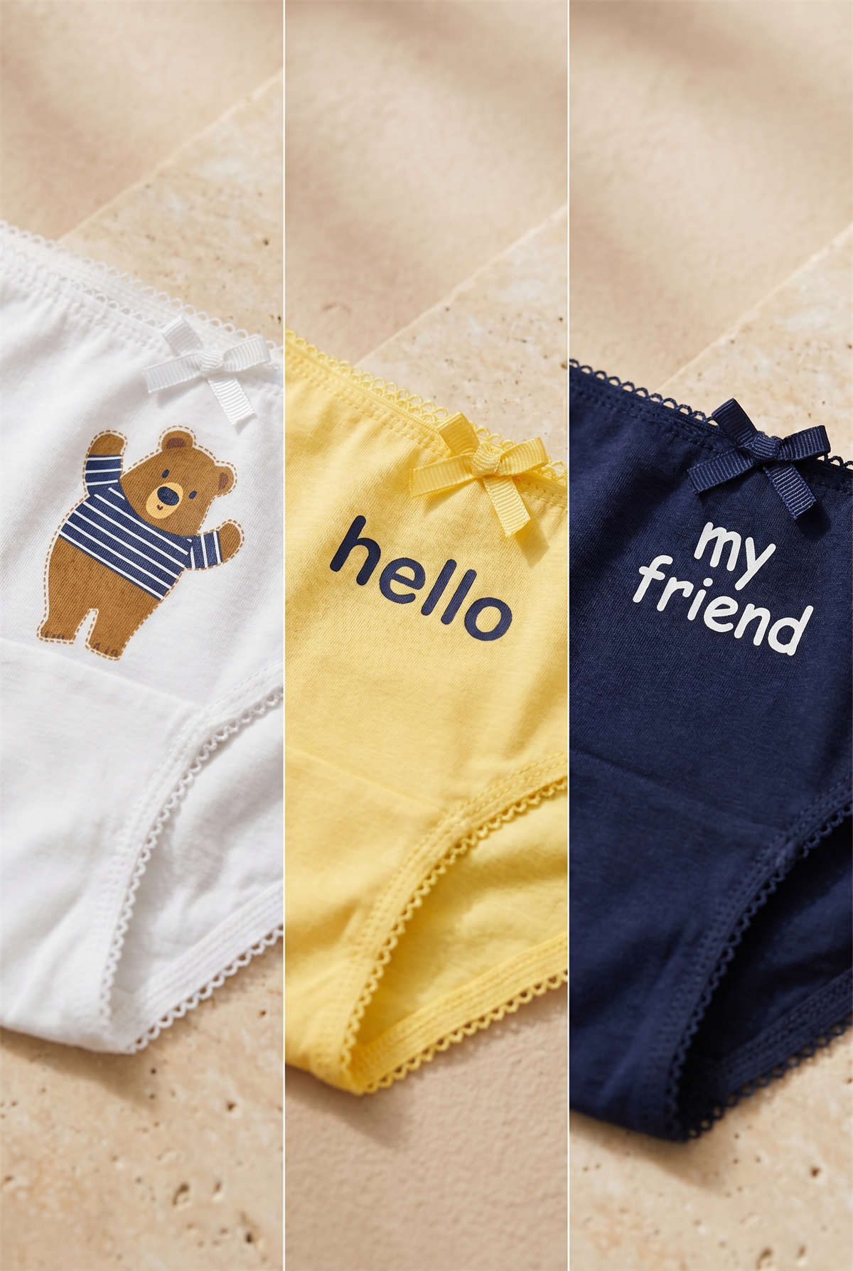 Kız Çocuk Teddy Baskılı Kutulu 3lü Slip