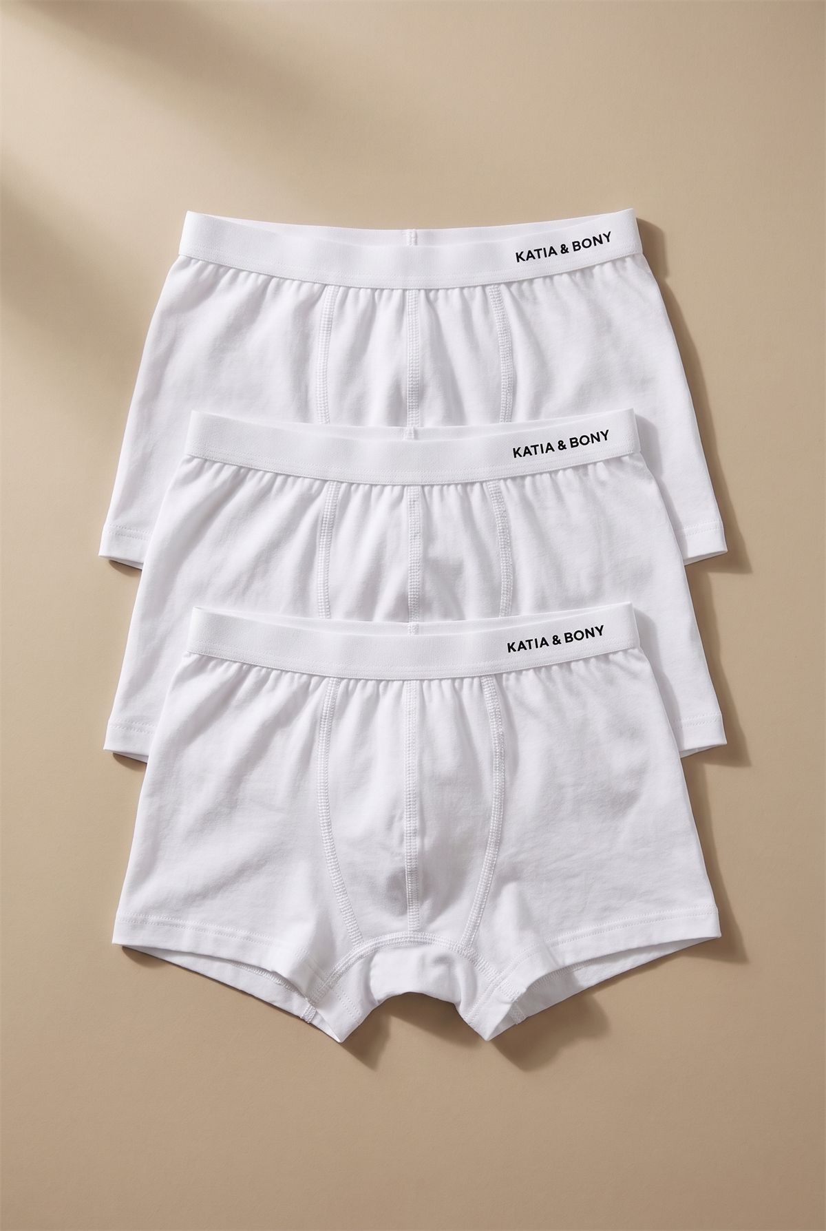 3lü Paket Basic Kutulu Erkek Çocuk Boxer Beyaz