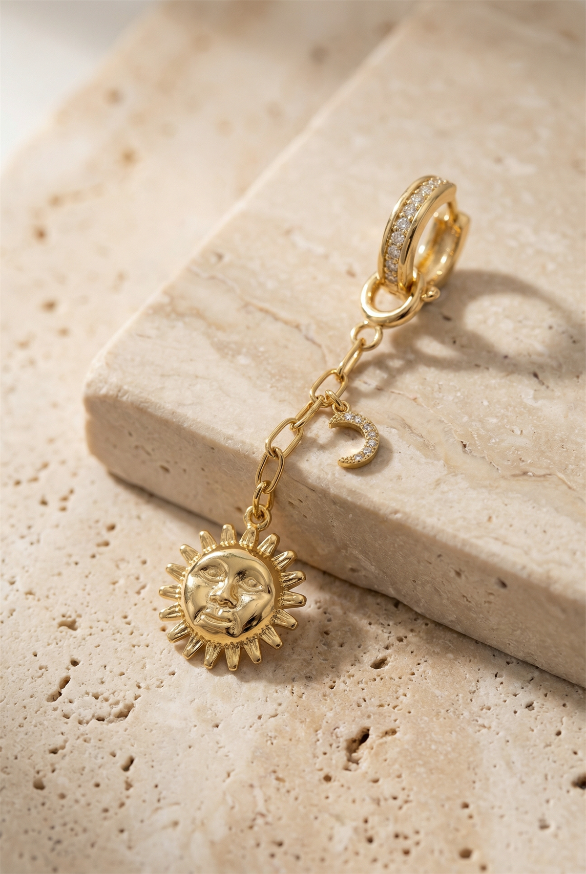 Stoned Sun Bikini Charm Gold