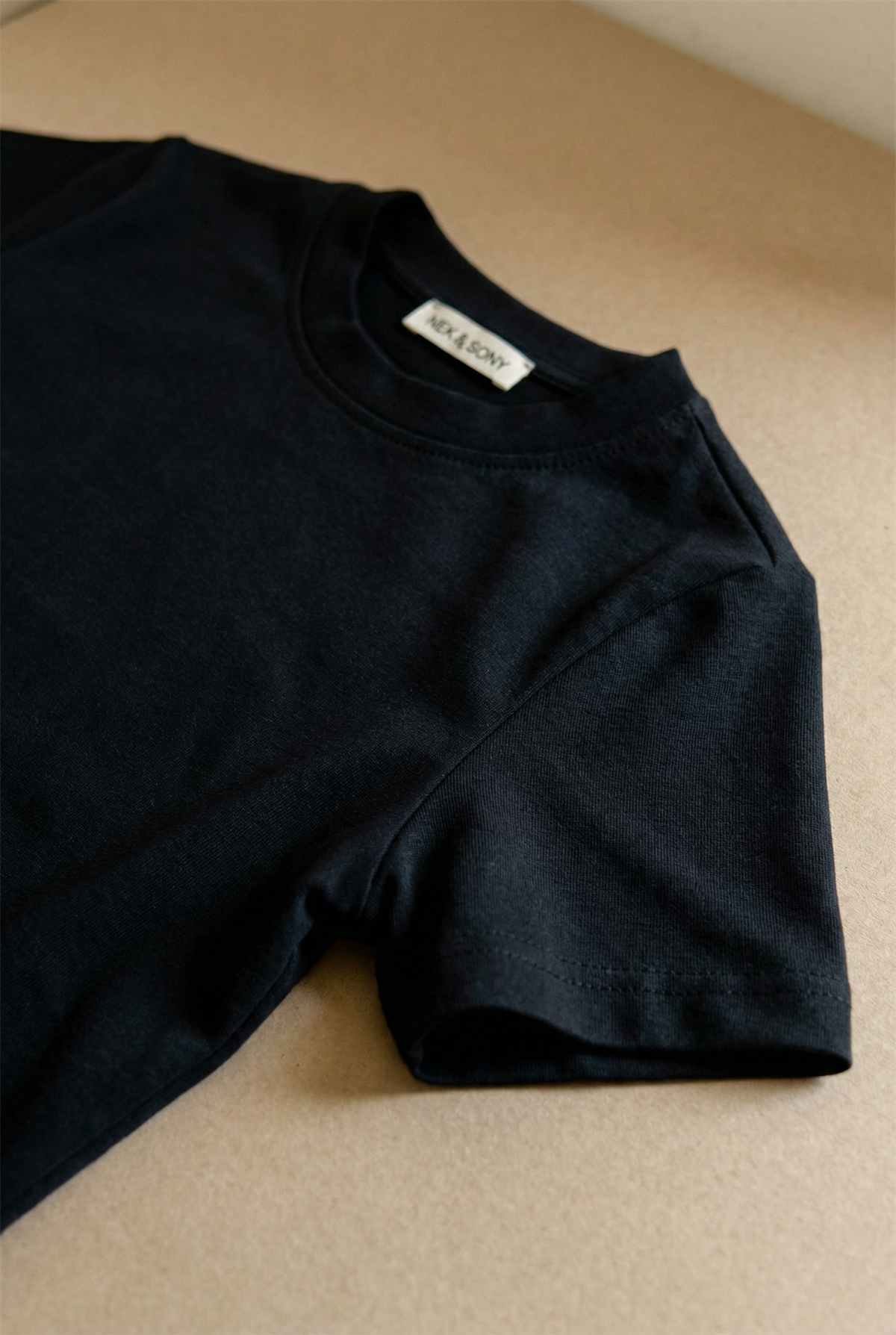 Çocuk Modal Kısa Kollu Siyah T-shirt