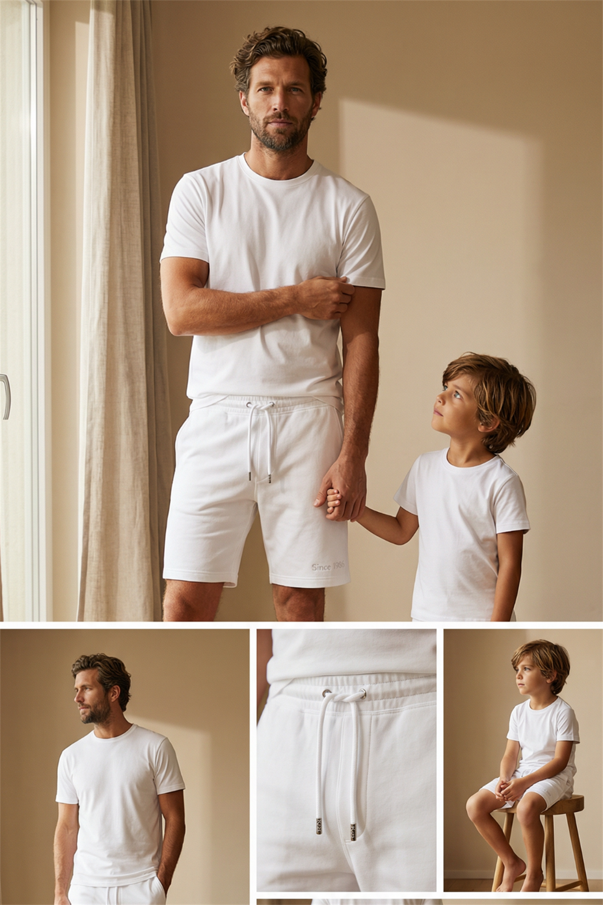 12610E2004 MODAL ÇOCUK ŞORT Beyaz