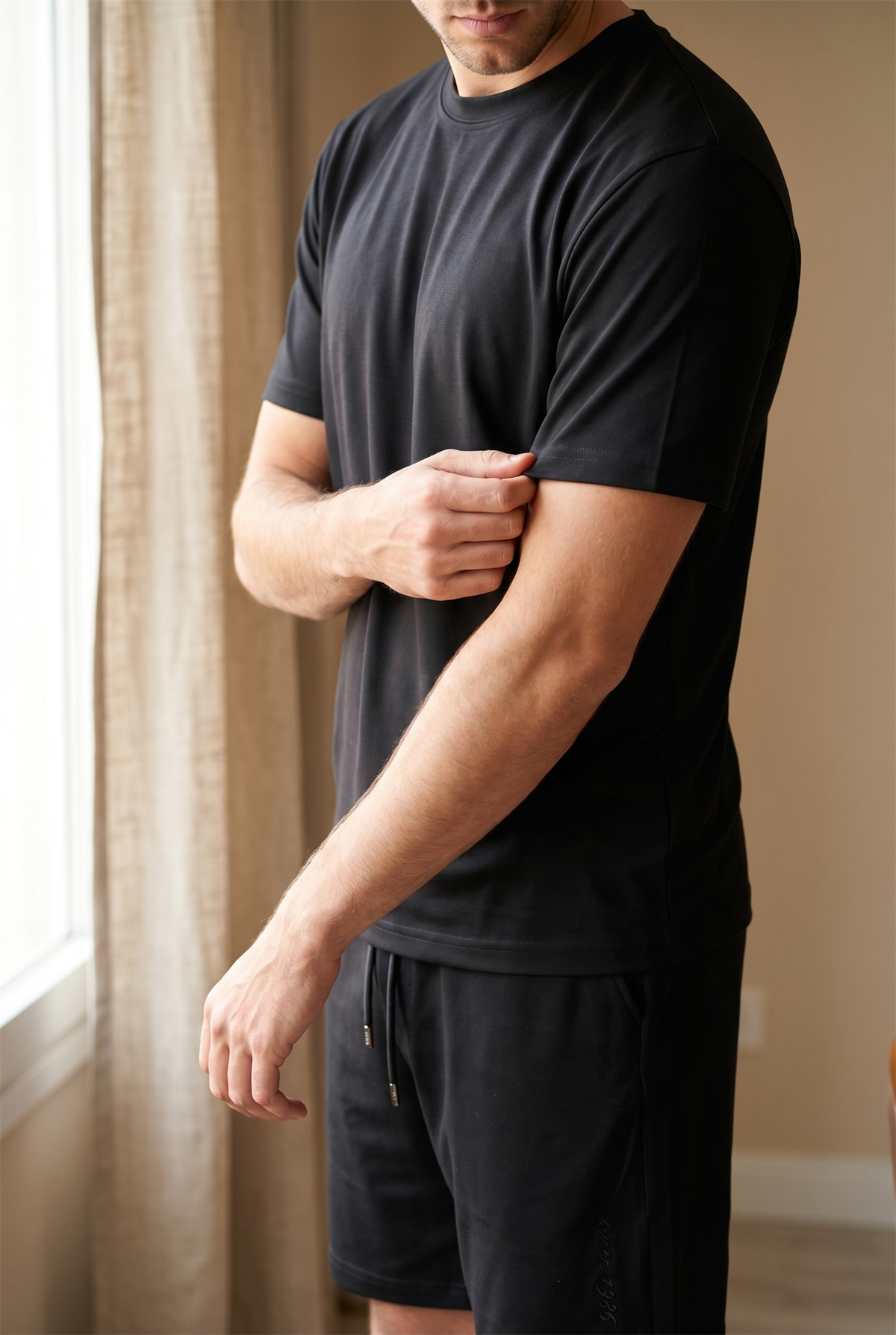 12610E4001 MODAL ERKEK T-SHIRT SİYAH