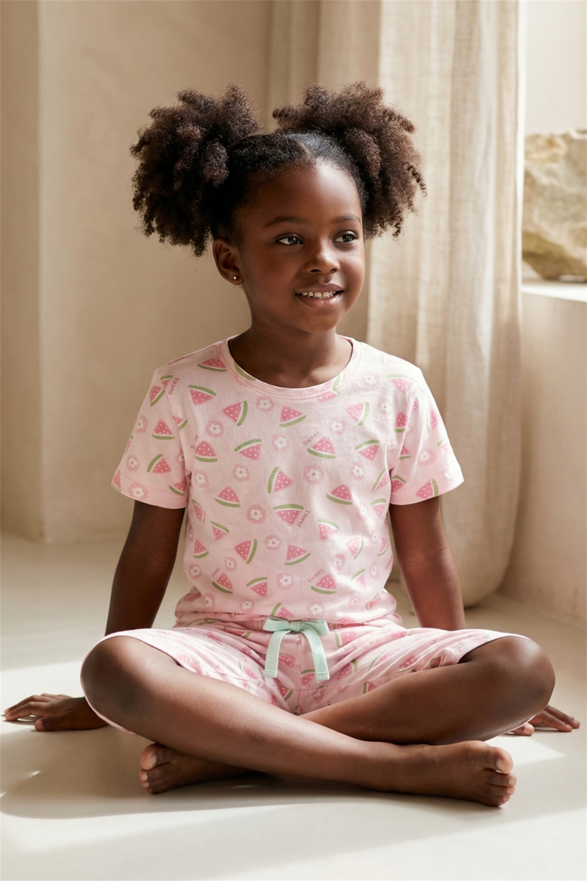 Karpuz Desenli Çocuk Şortlu Pijama Takımı