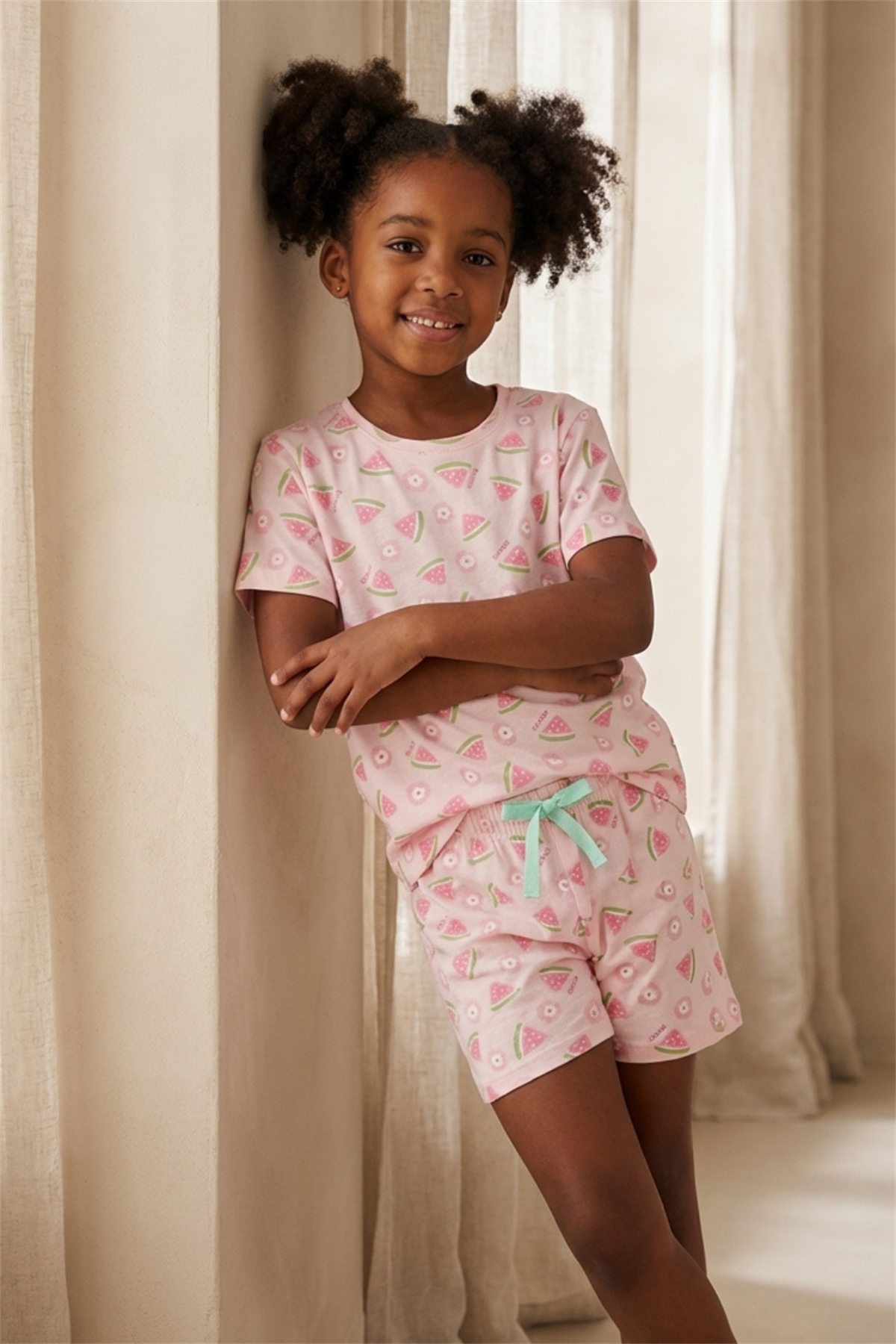 Karpuz Desenli Çocuk Şortlu Pijama Takımı