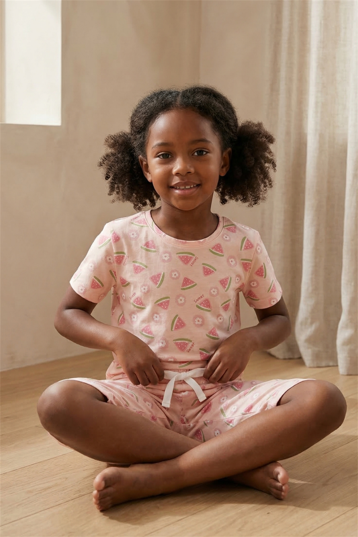 Karpuz Desenli Çocuk Şortlu Pijama Takımı