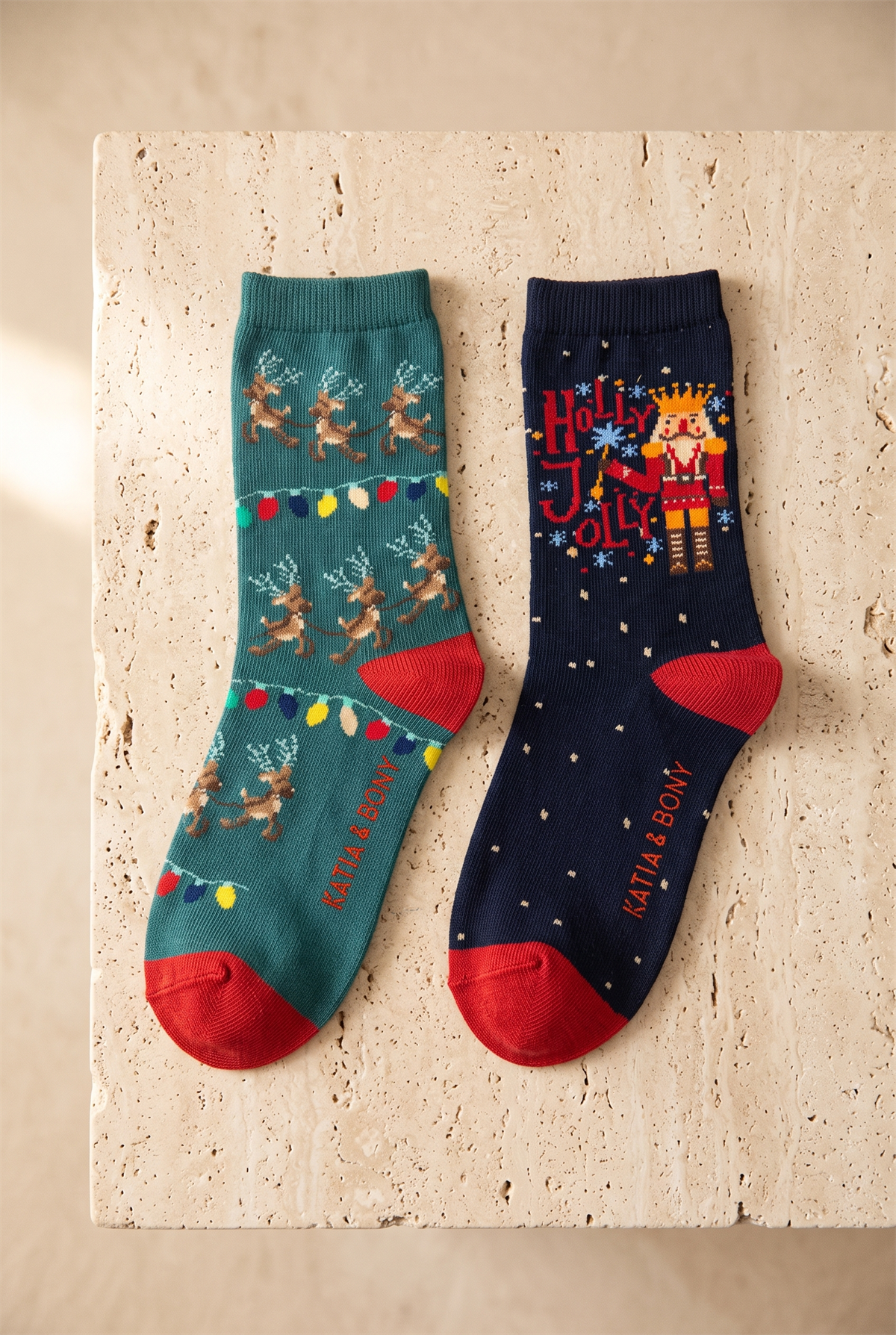 Çocuk 2li Holly Jolly Yılbaşı Soket Çorap