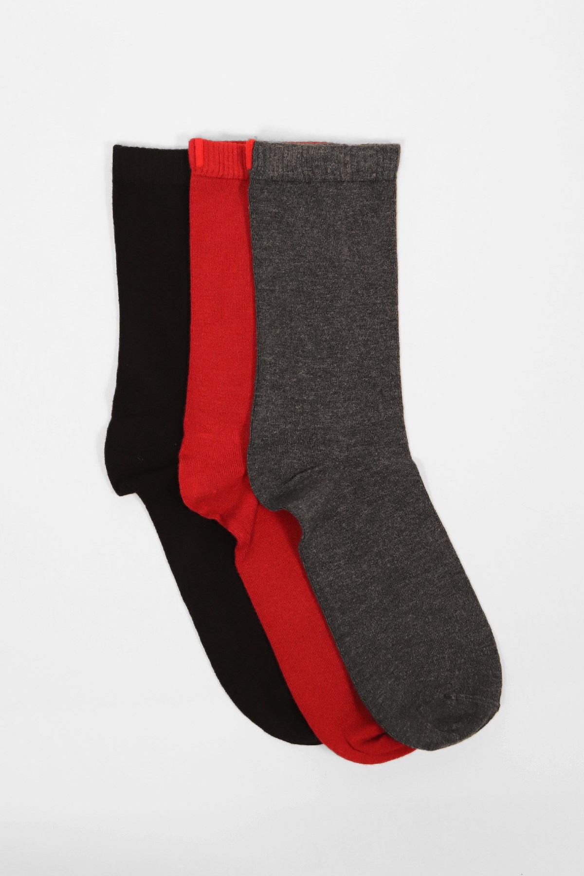 Womens 3-Piece Pack Harold Bamboo Ankle Socks Black/ Burgundy/ Anthracite Melange