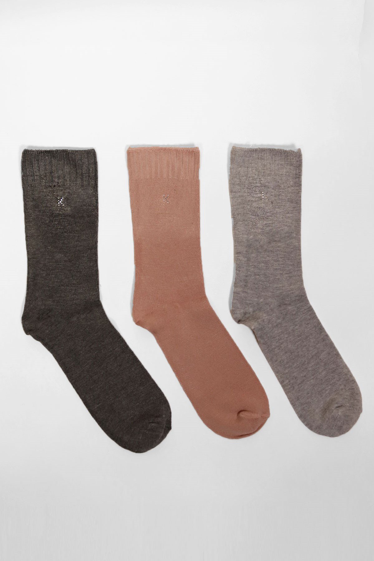 Womens 3-Pack Melissa Modal Ankle Socks Anthracite - Powder Pink - Grey Melange