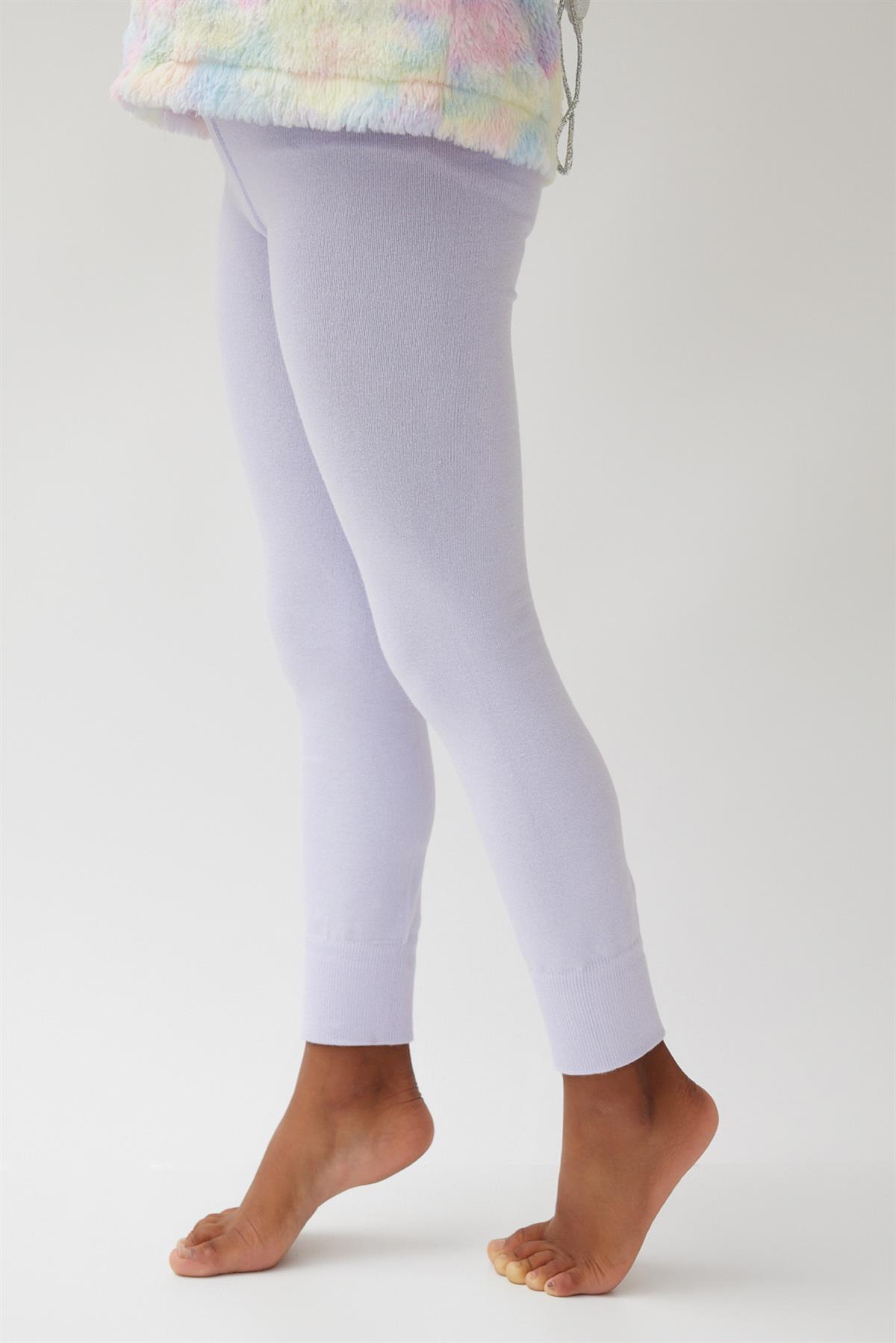 Kids Leggings with Tire Details Light Lilac