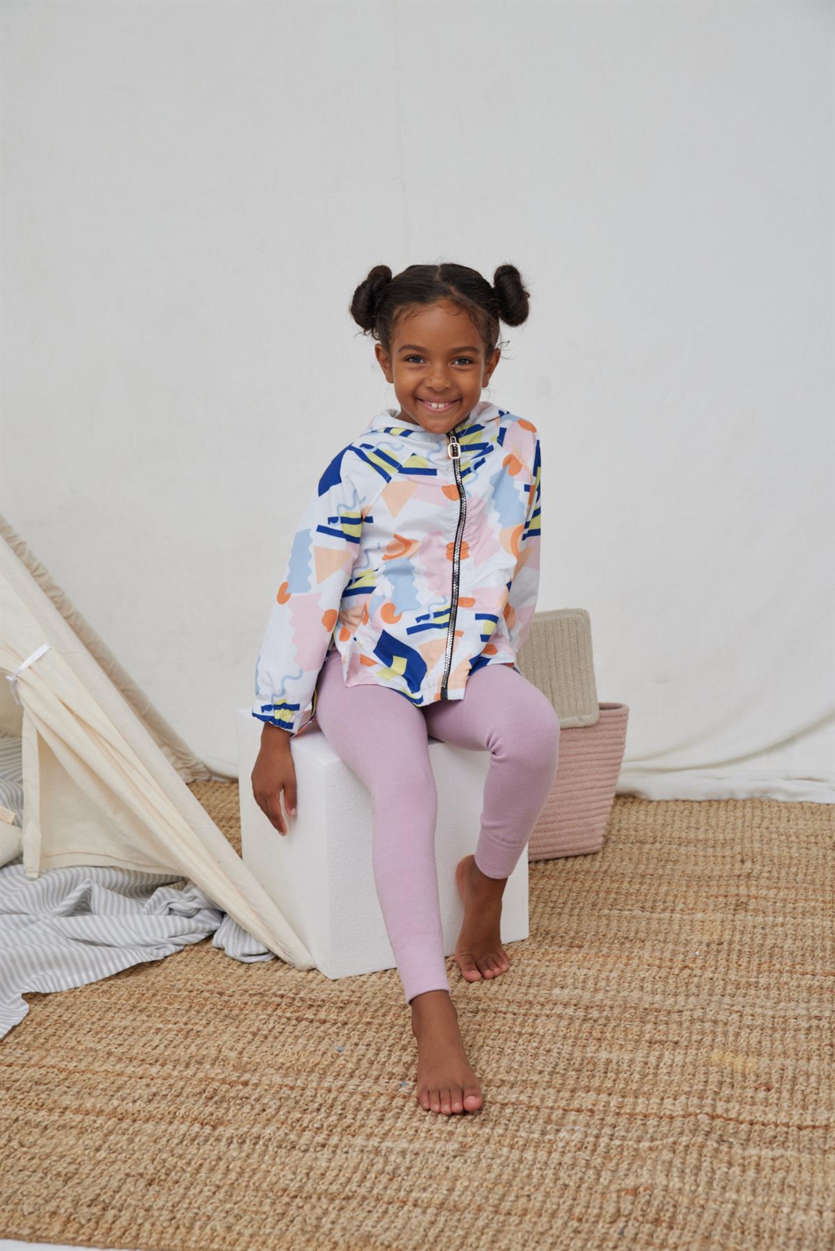 Kids Leggings with Tire Details Dark Lilac