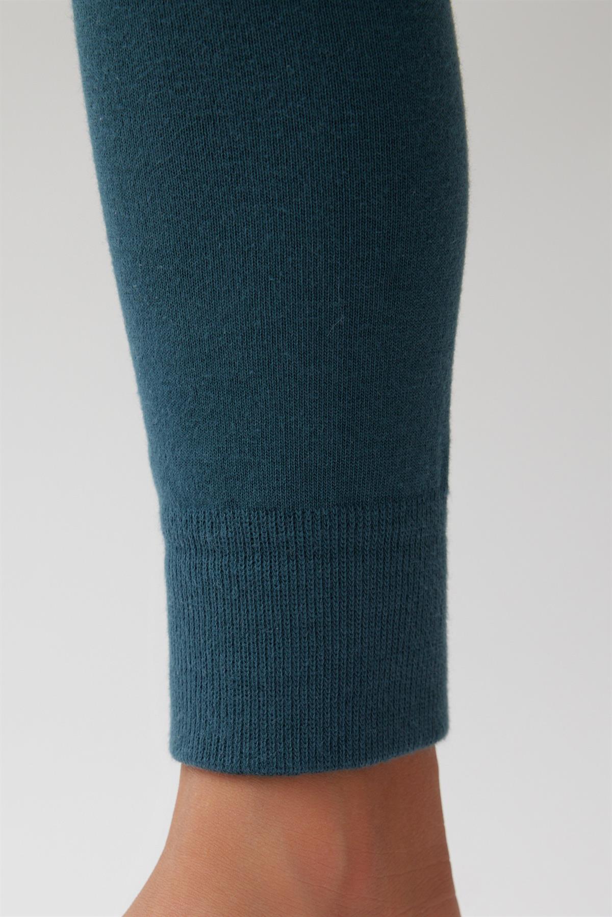 Tights with Rubber Details for Kids in Petrol Green