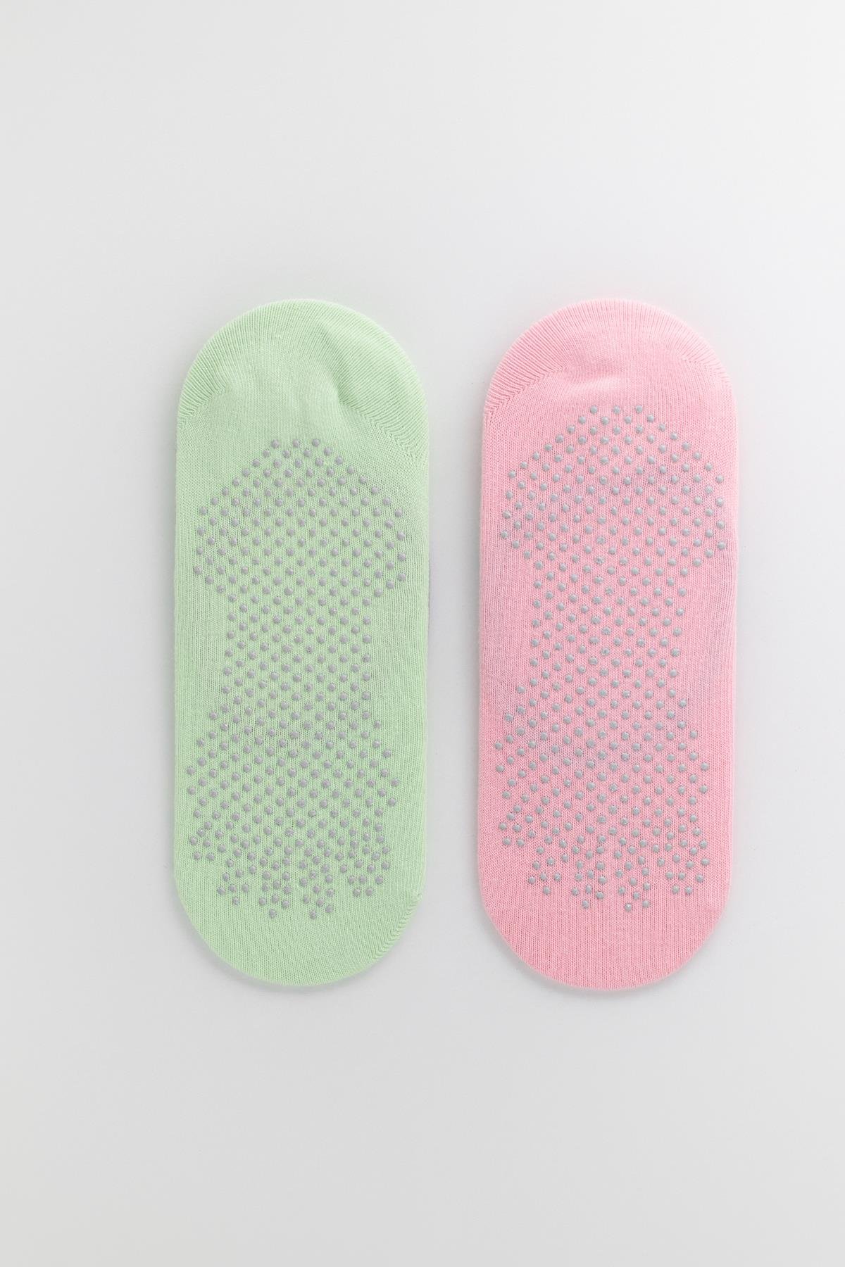 Womens 2-Piece Asta Yoga / Pilates Socks Pink / Light Green