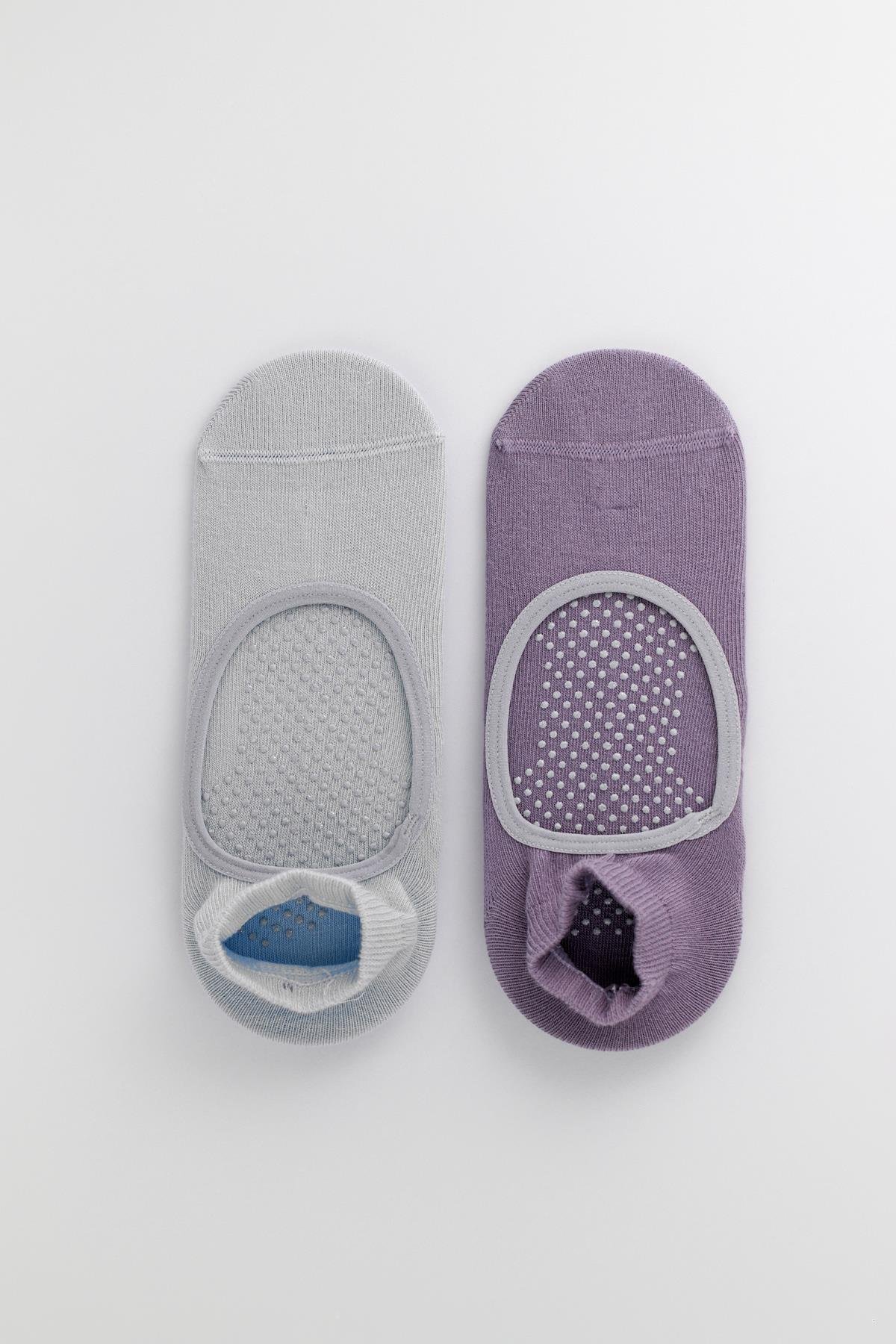 Women’s 2-Piece Asta Yoga / Pilates Step Socks Light Blue / Lilac