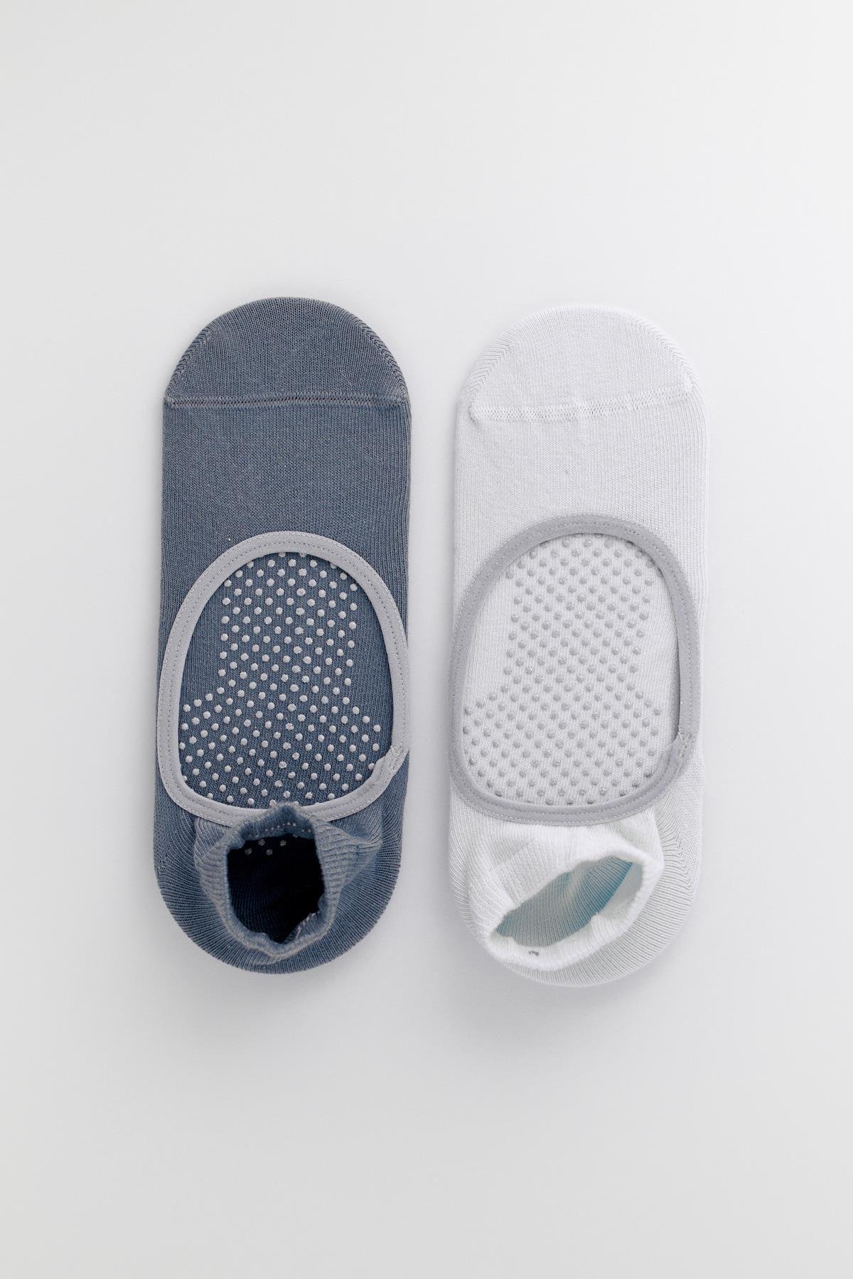 Womens 2-Piece Asta Yoga / Pilates Step Socks Blue / Light Blue