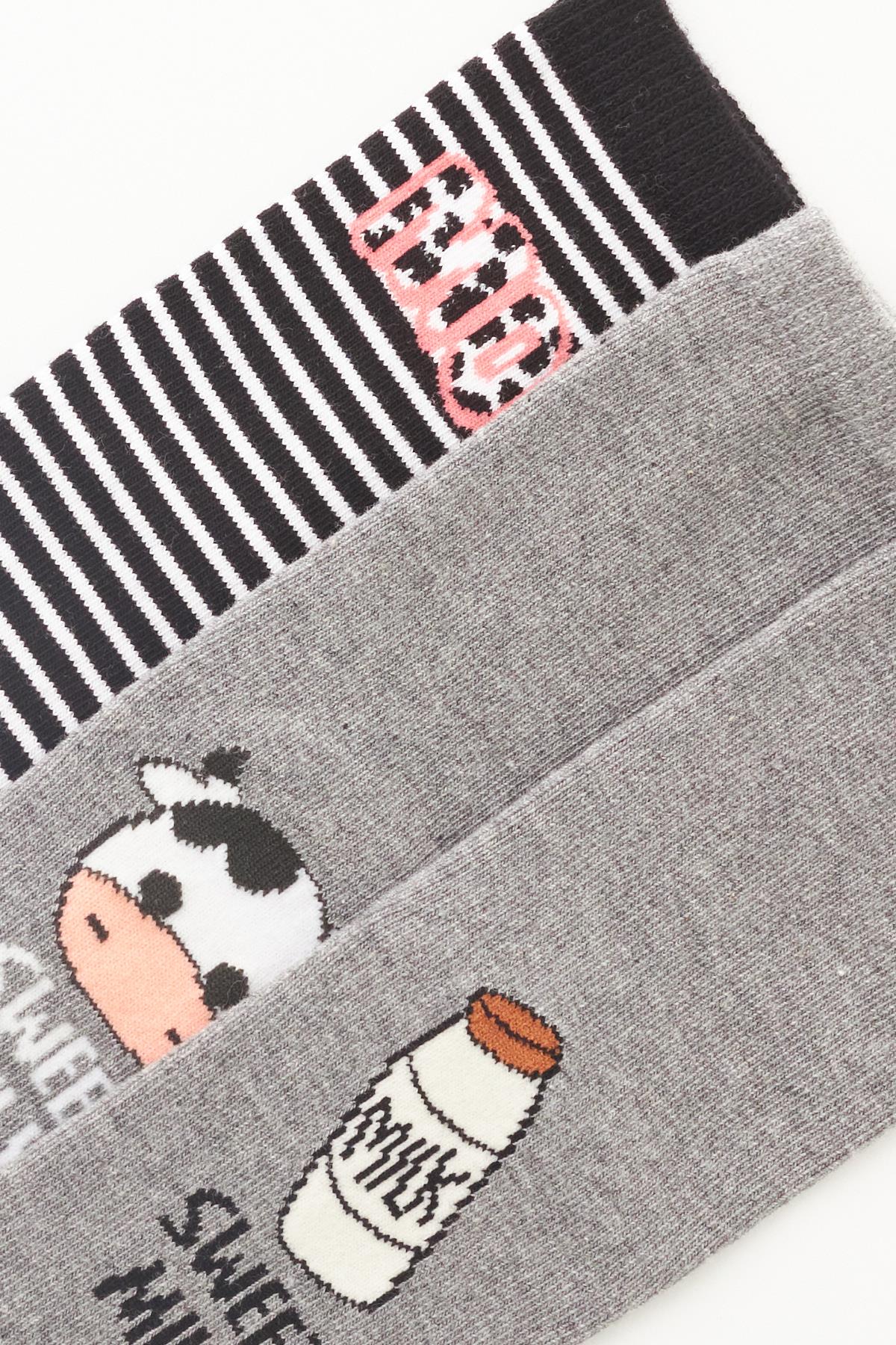 Childrens Cartoon Patterned 3-Pack Ankle Socks