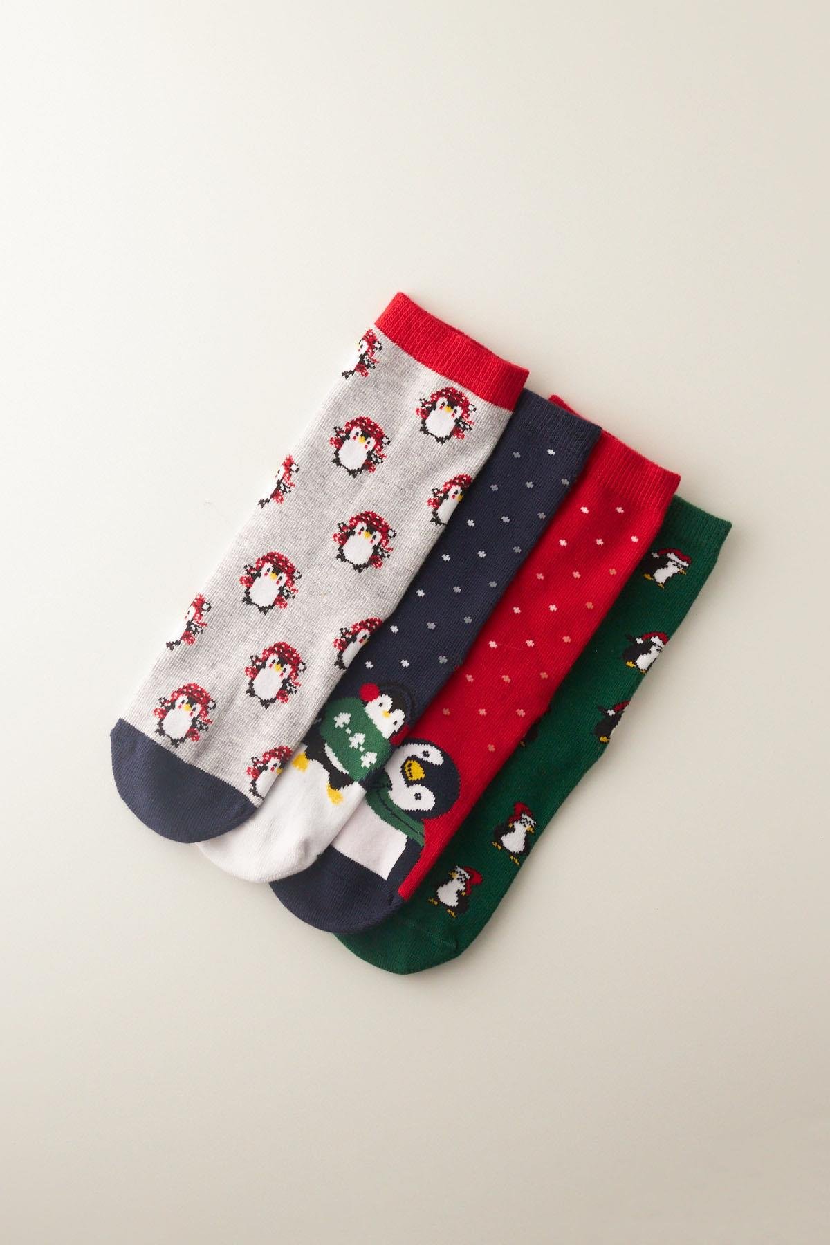 Kids 4-Pack Cute Penguin Sock Socks Multi-Colored