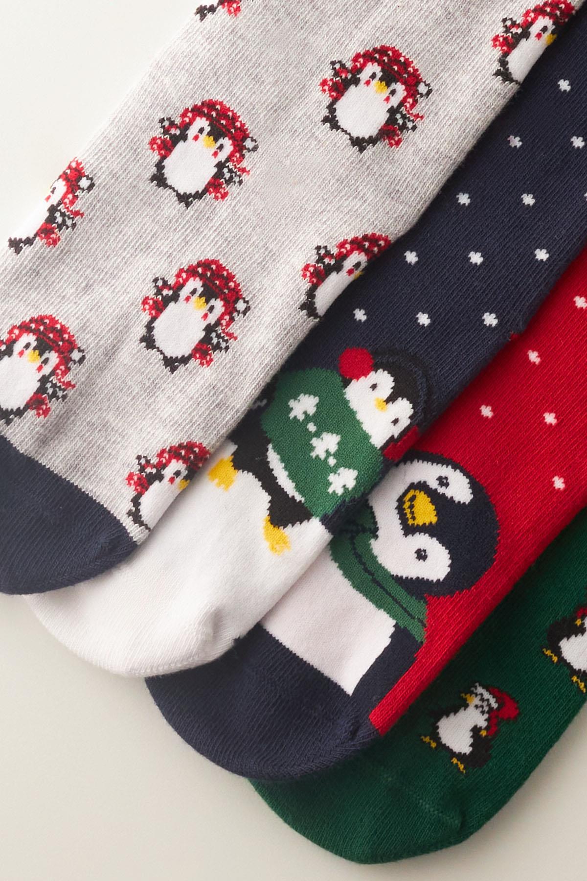 Kids 4-Pack Cute Penguin Sock Socks Multi-Colored