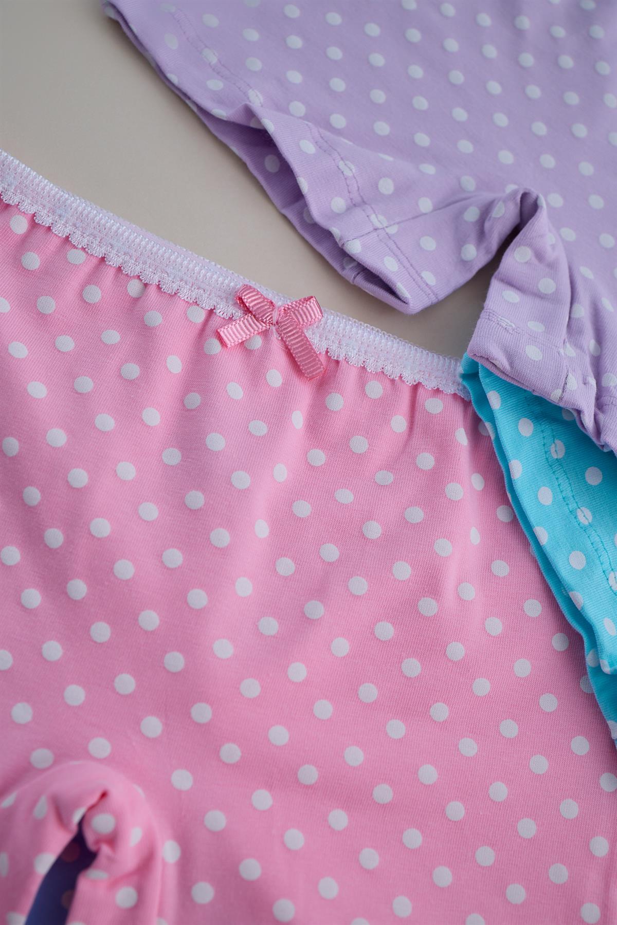 22403G4014 5PCK PUANTİYE DETAYLI KIZ ÇOCUK BOXER ÇOK RENKLİ