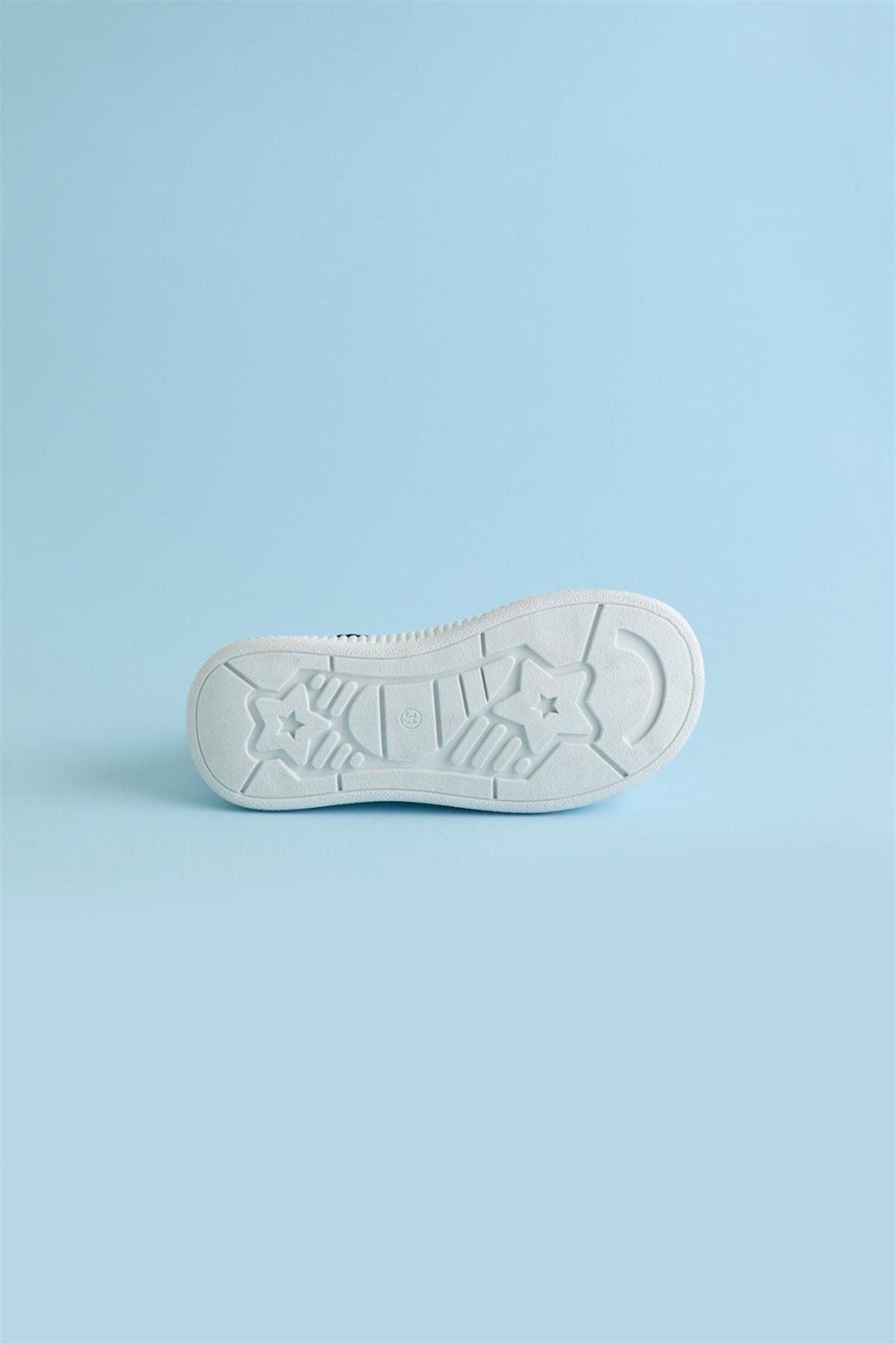 Çocuk Back To School Çorap Ayakkabı Lacivert-Beyaz