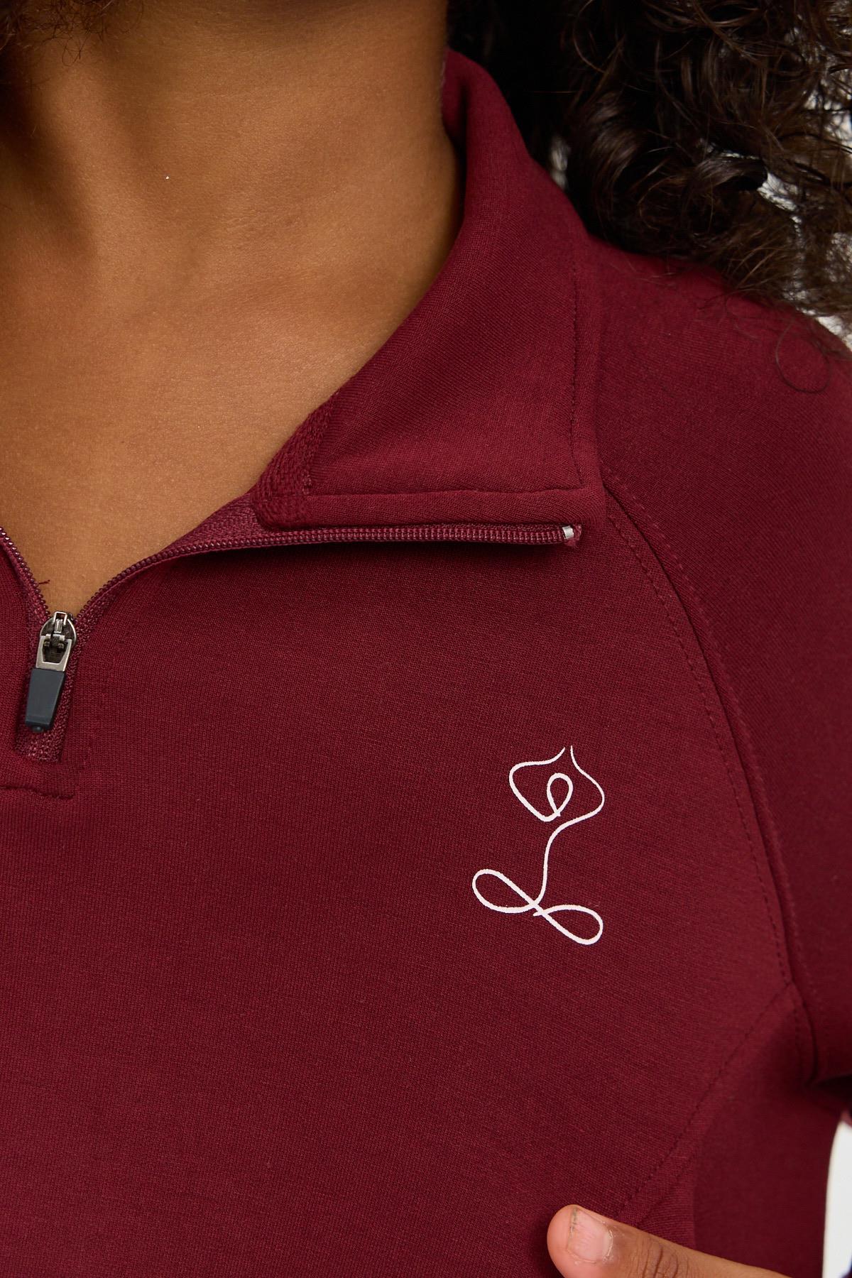 22410K2018 BASIC FLUFFY KIZ ÇOCUK SWEATSHIRT BORDO