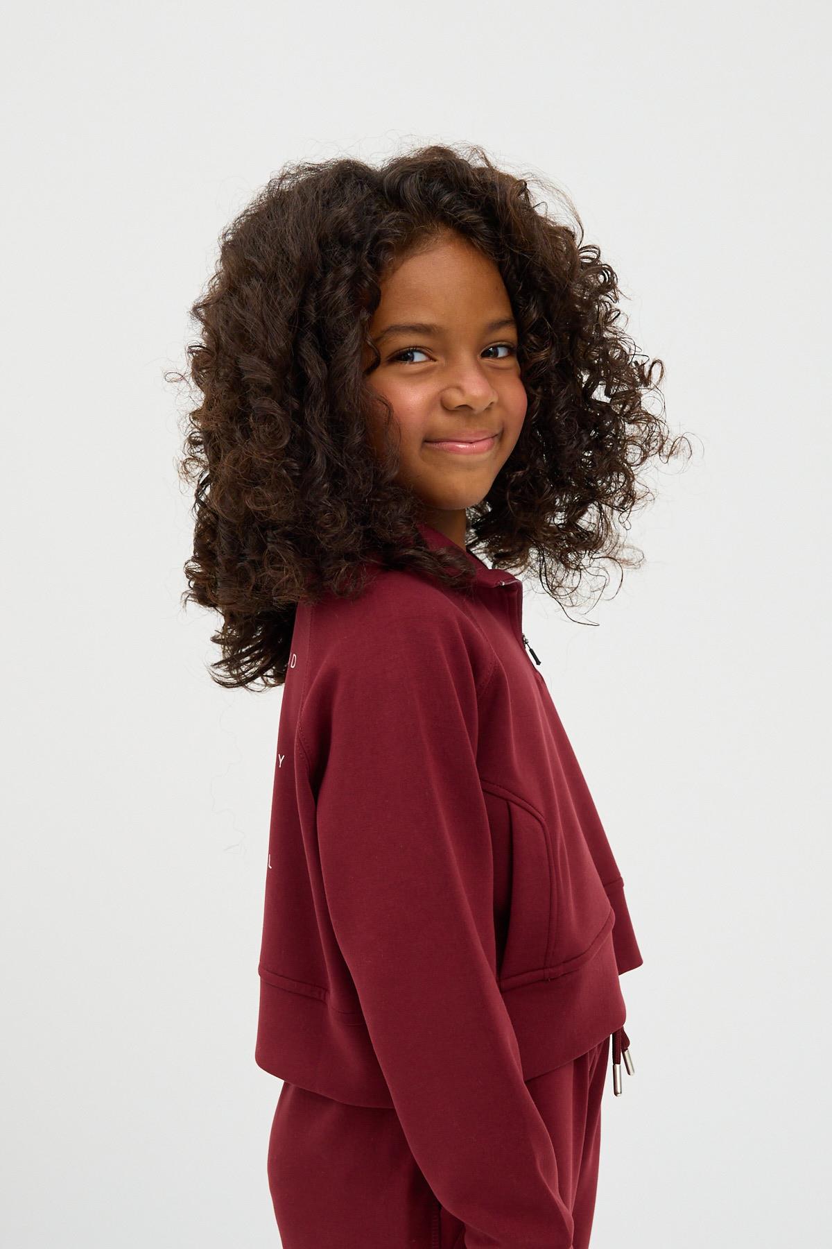 22410K2018 BASIC FLUFFY KIZ ÇOCUK SWEATSHIRT BORDO