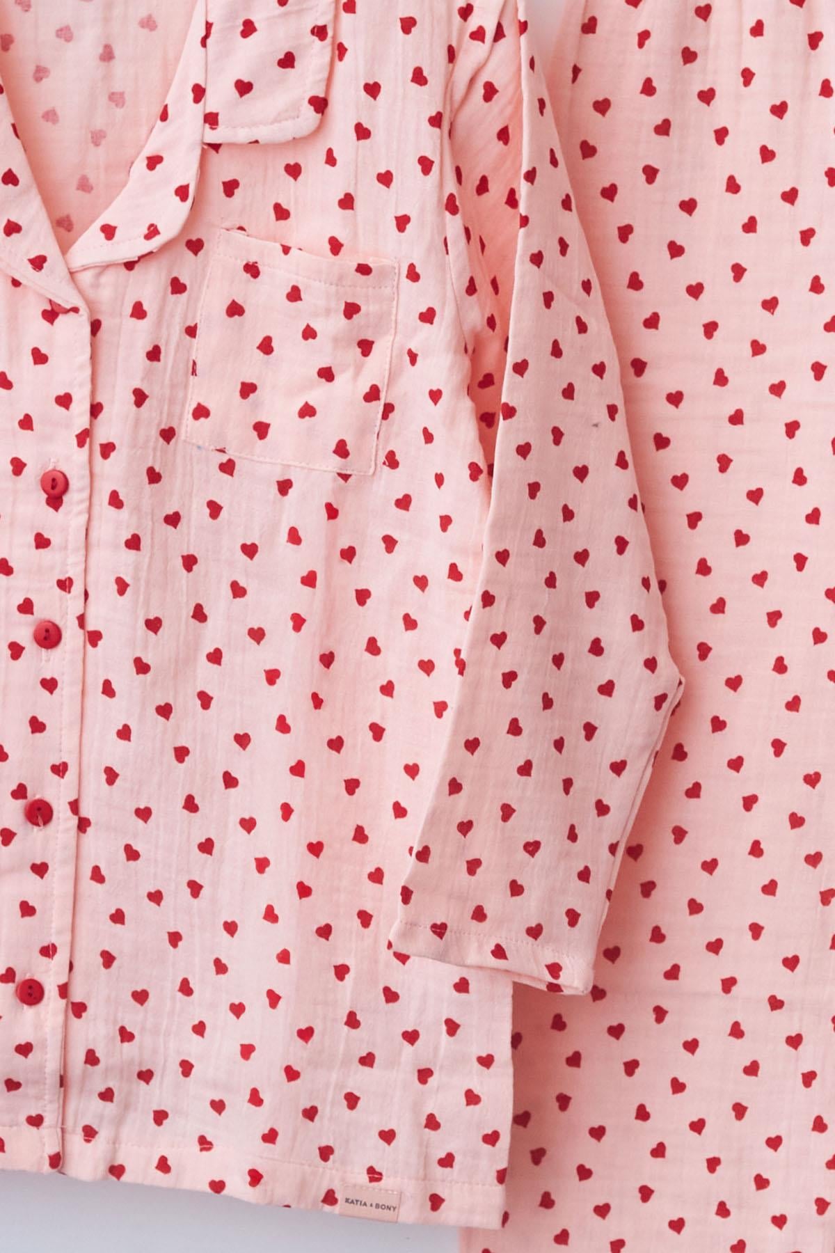 Kız Çocuk Valentine Pijama Takımı Pembe