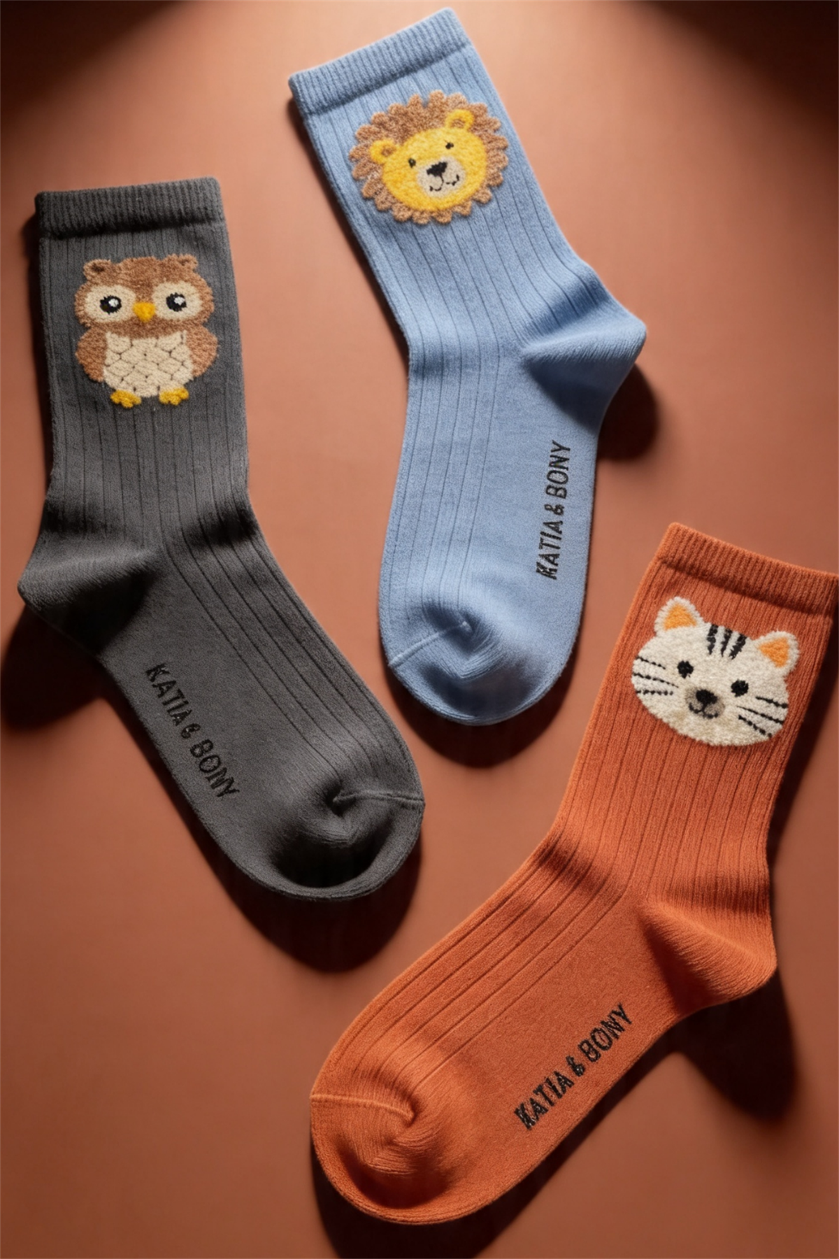 3lü Paket Hayvan Baskılı Çocuk Soket Çorap