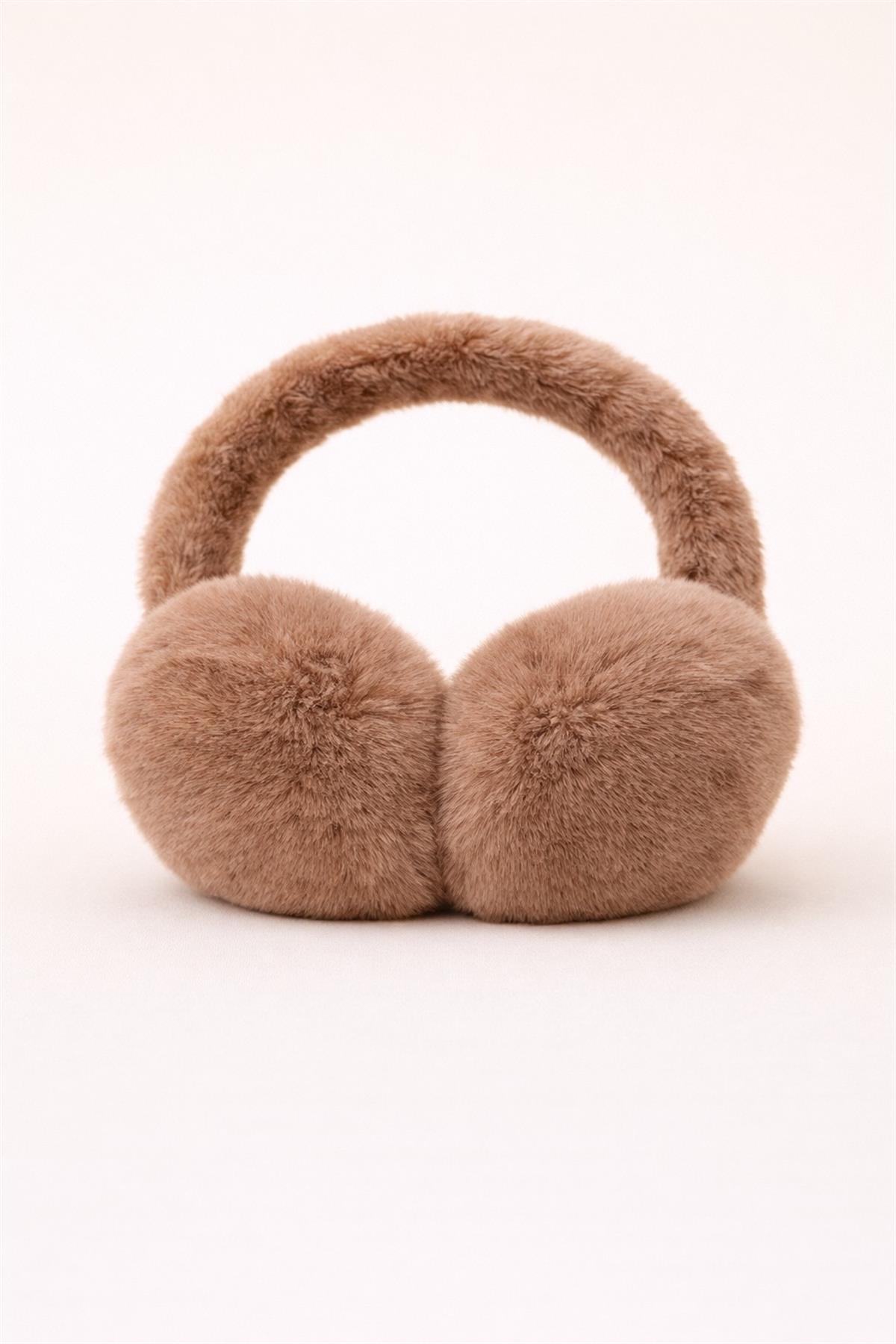 Peluş Kulaklık Kahverengi