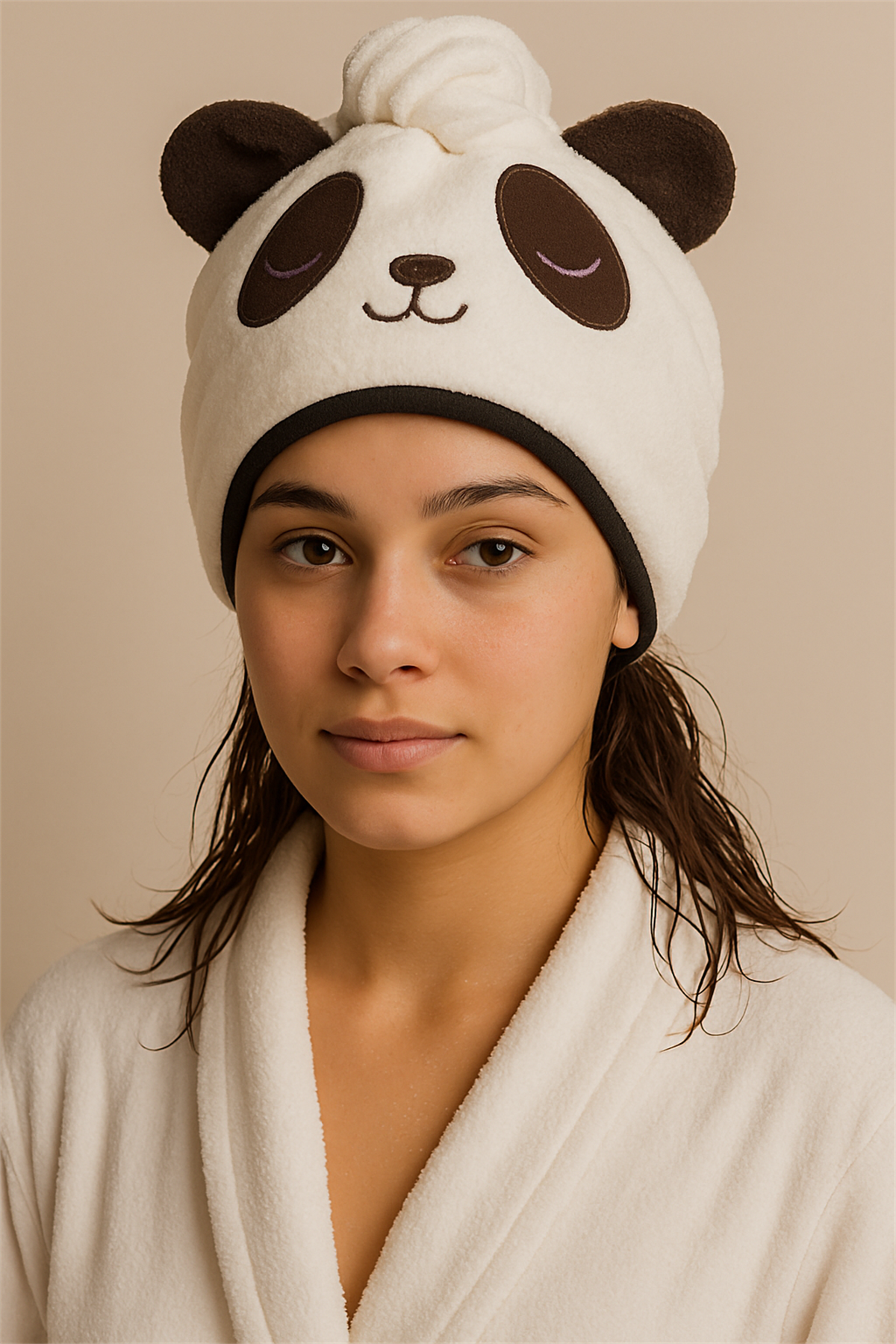 Panda Desenli Havlu Bone