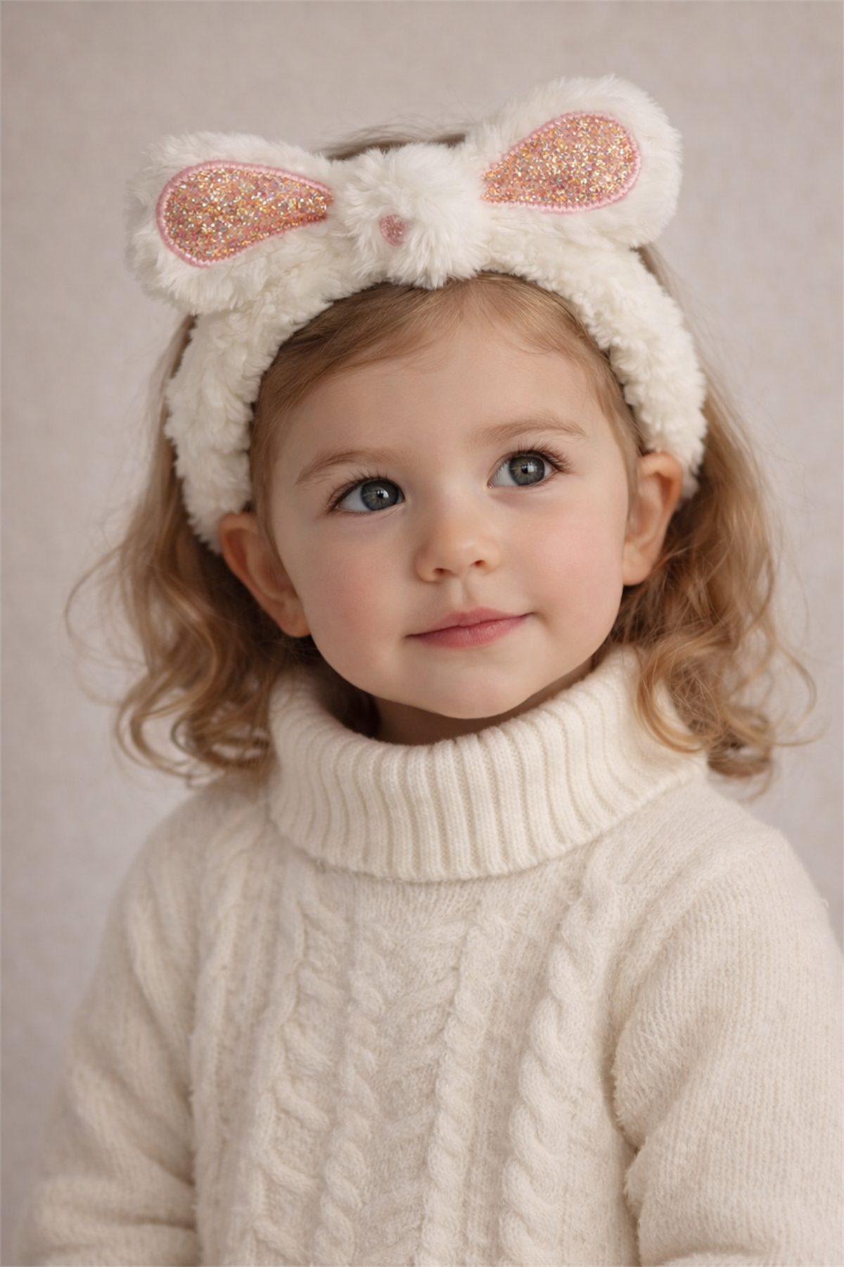 Girls Bow Hair Band White