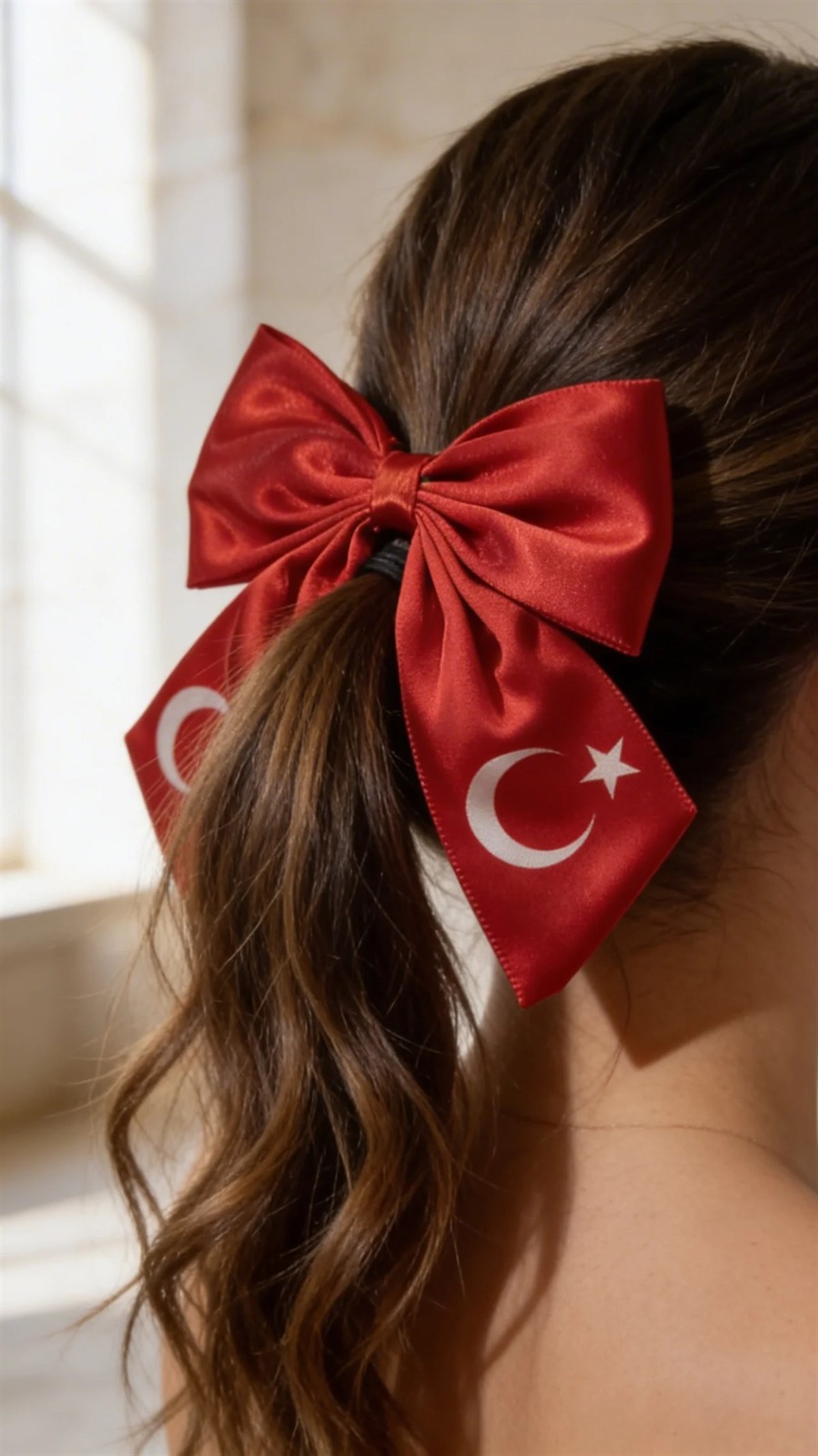 Kız Çocuk Ay Yıldızlı Otomat Toka Kırmızı