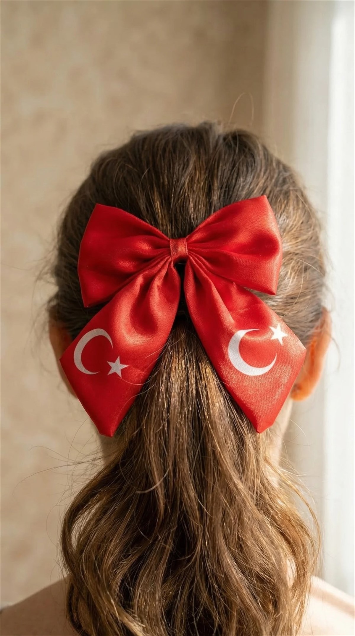 Kız Çocuk Ay Yıldızlı Otomat Toka Kırmızı