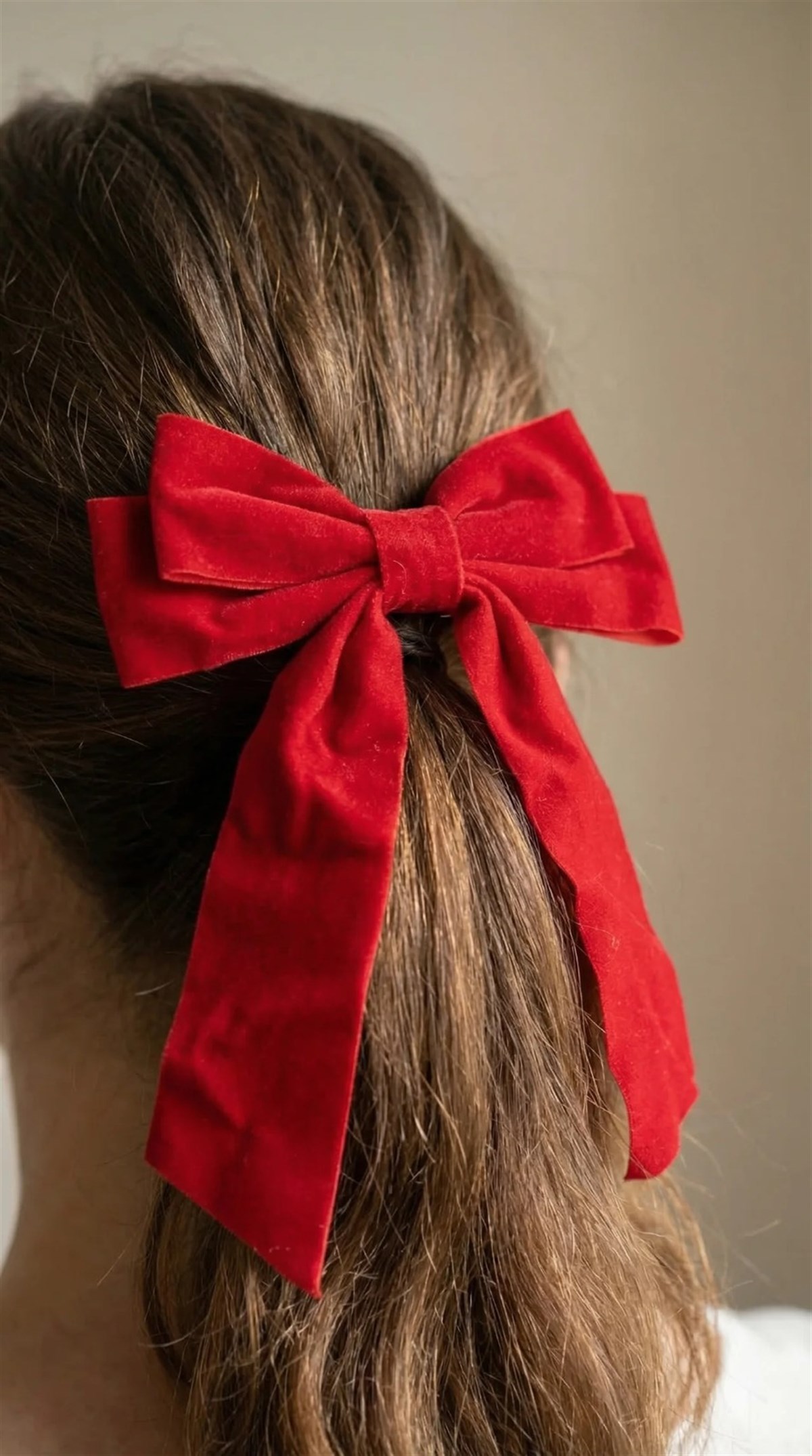 Velvet Double Bow Vending Buckle Red