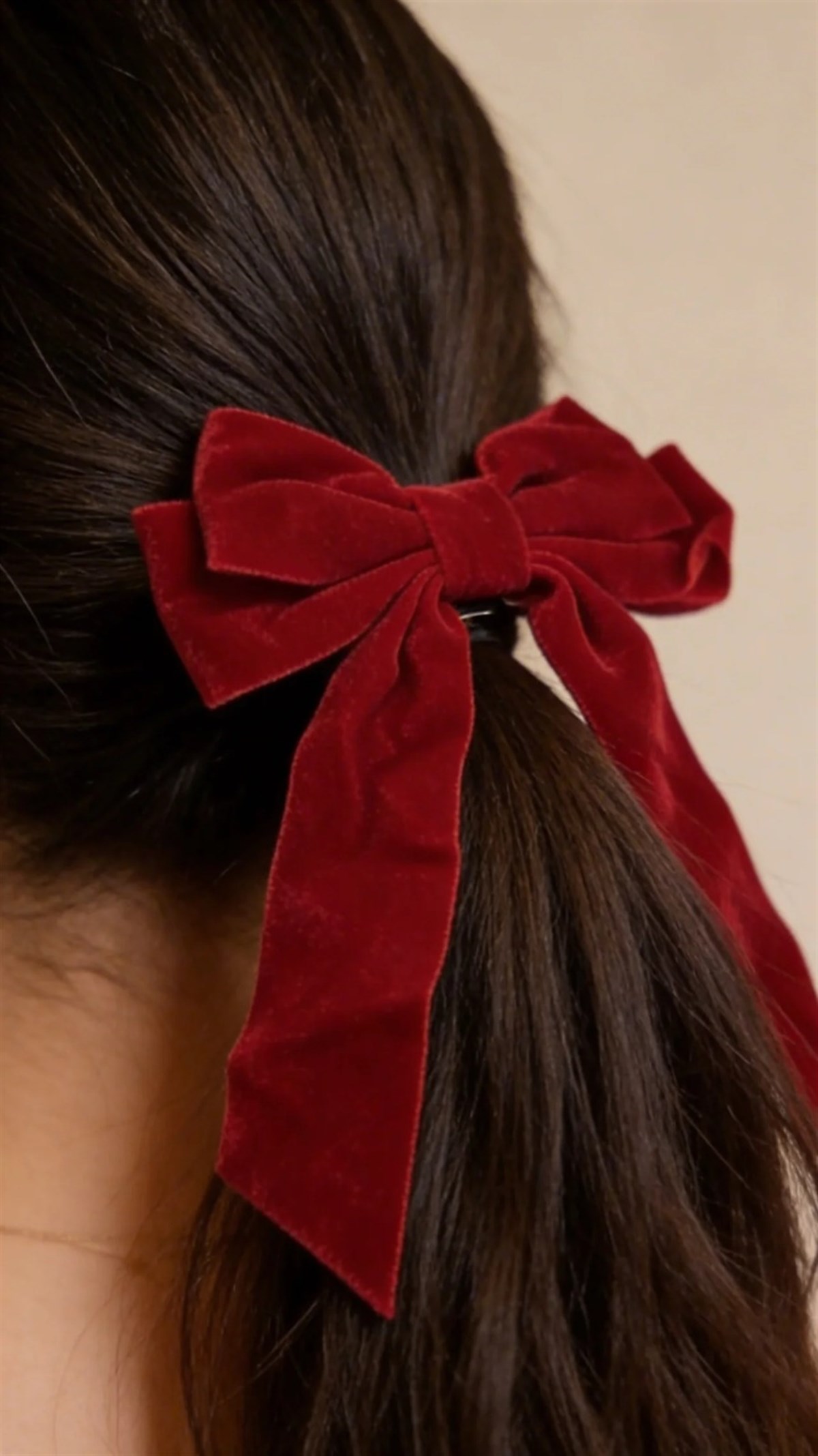 Velvet Double Bow Vending Buckle Red
