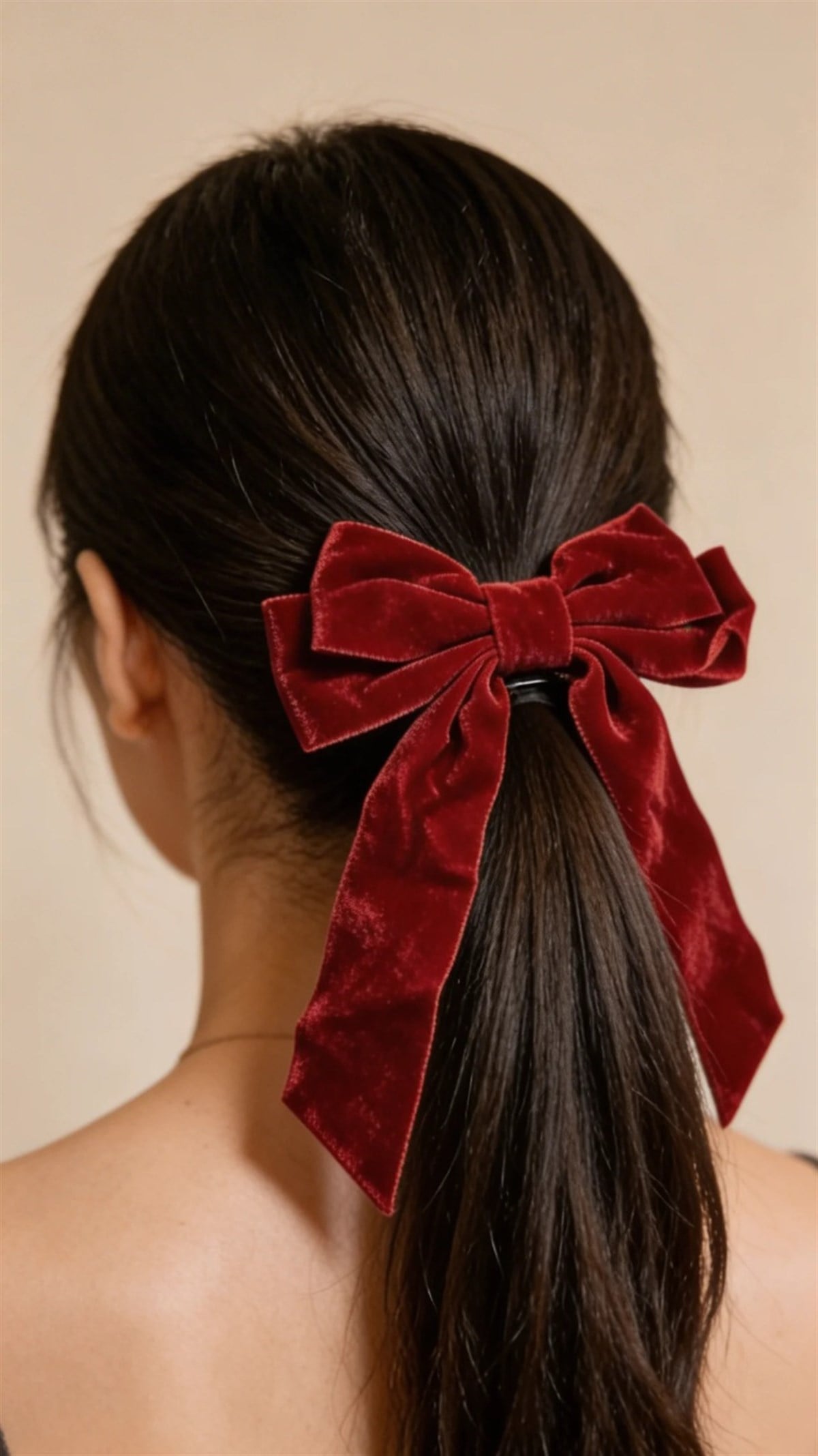 Velvet Double Bow Vending Buckle Red