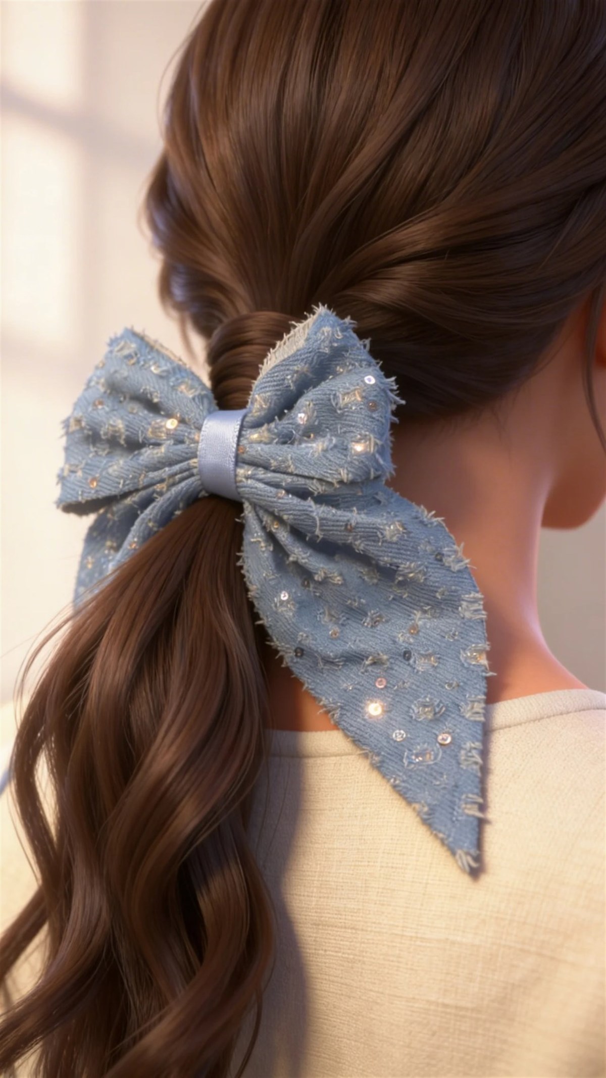 Fringed Blue Bow Vending Buckle