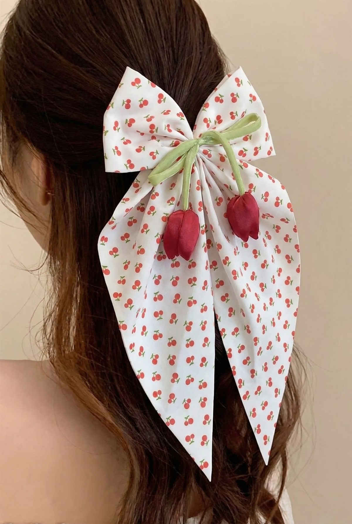 Cherry Bow Vending Buckle White
