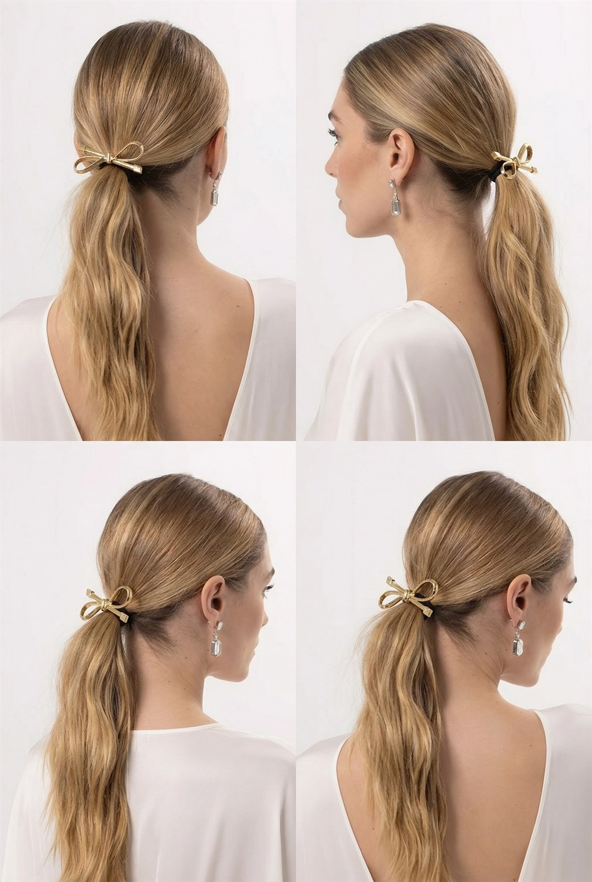 Elastic Buckle With Gold Bow Accessory