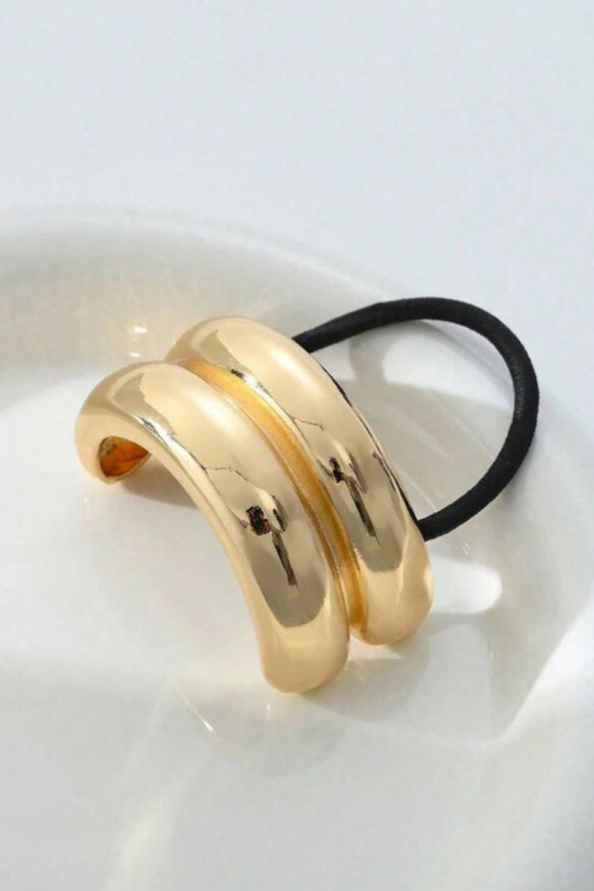 Double Twist Gold Metal Twist Elastic Buckle