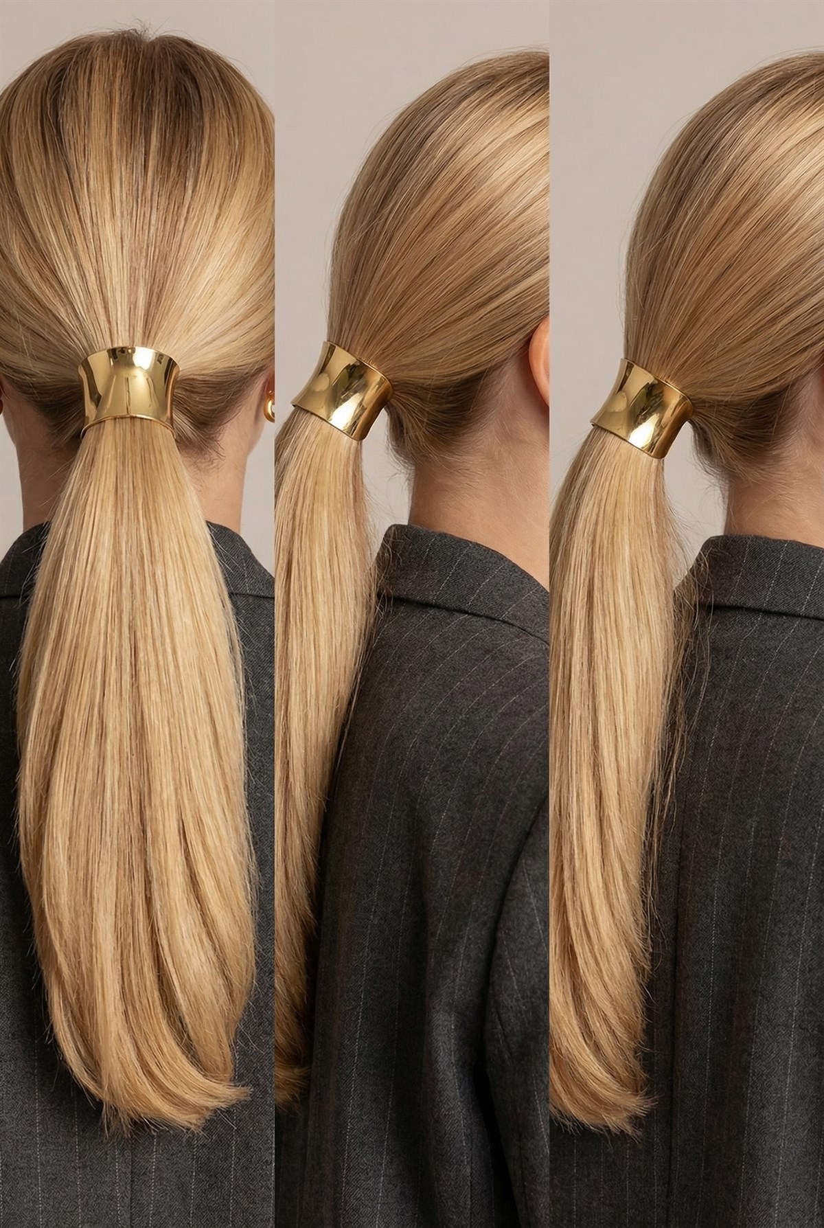 Gold Metal Detailed Rubber Fastening Buckle