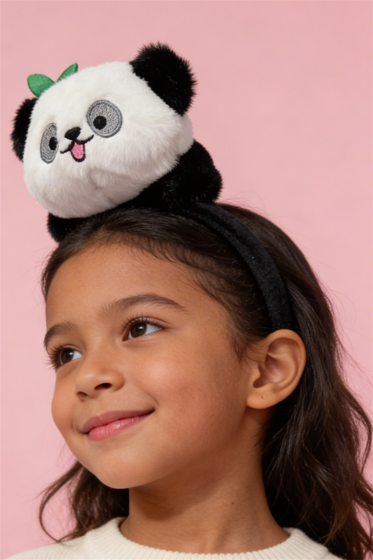 Sevimli Panda Kulaklı Siyah Çocuk Taç