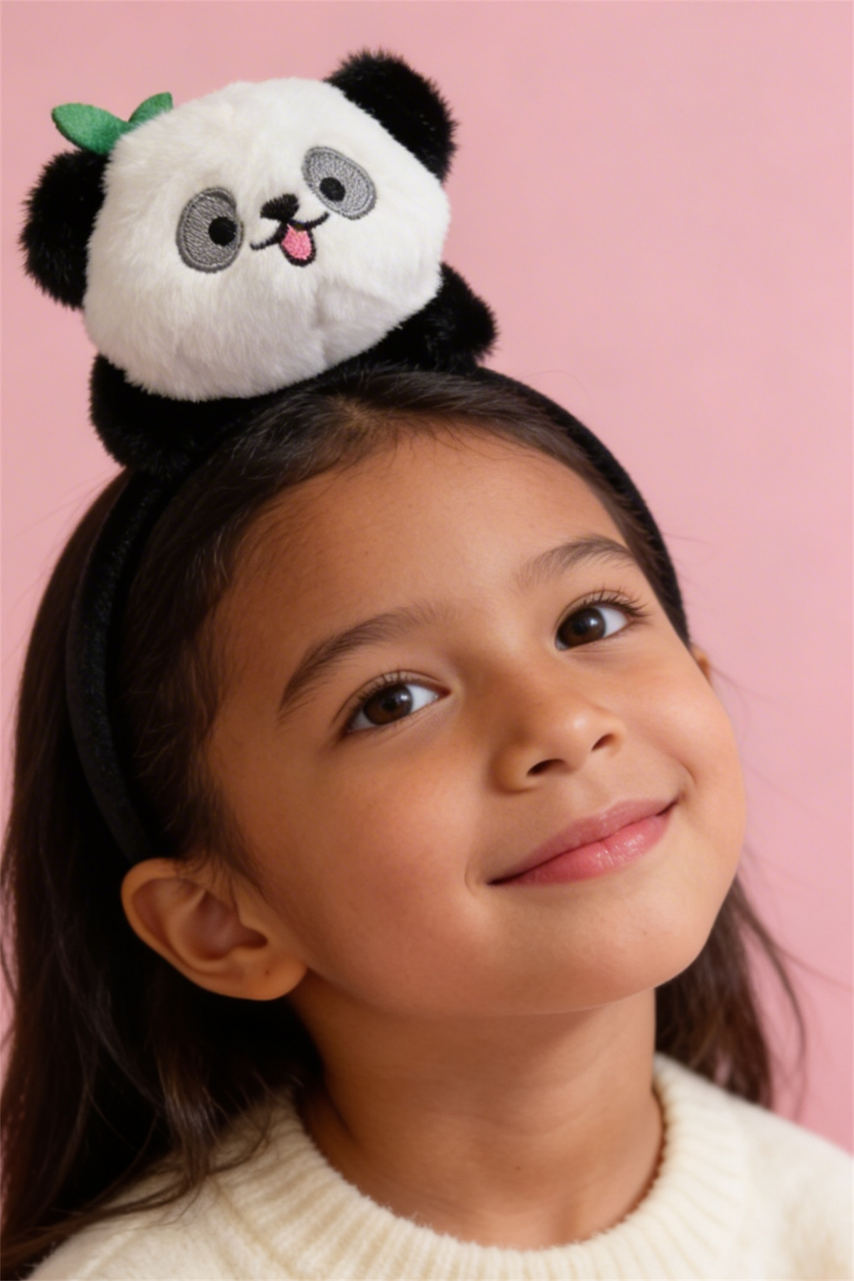 Sevimli Panda Kulaklı Siyah Çocuk Taç