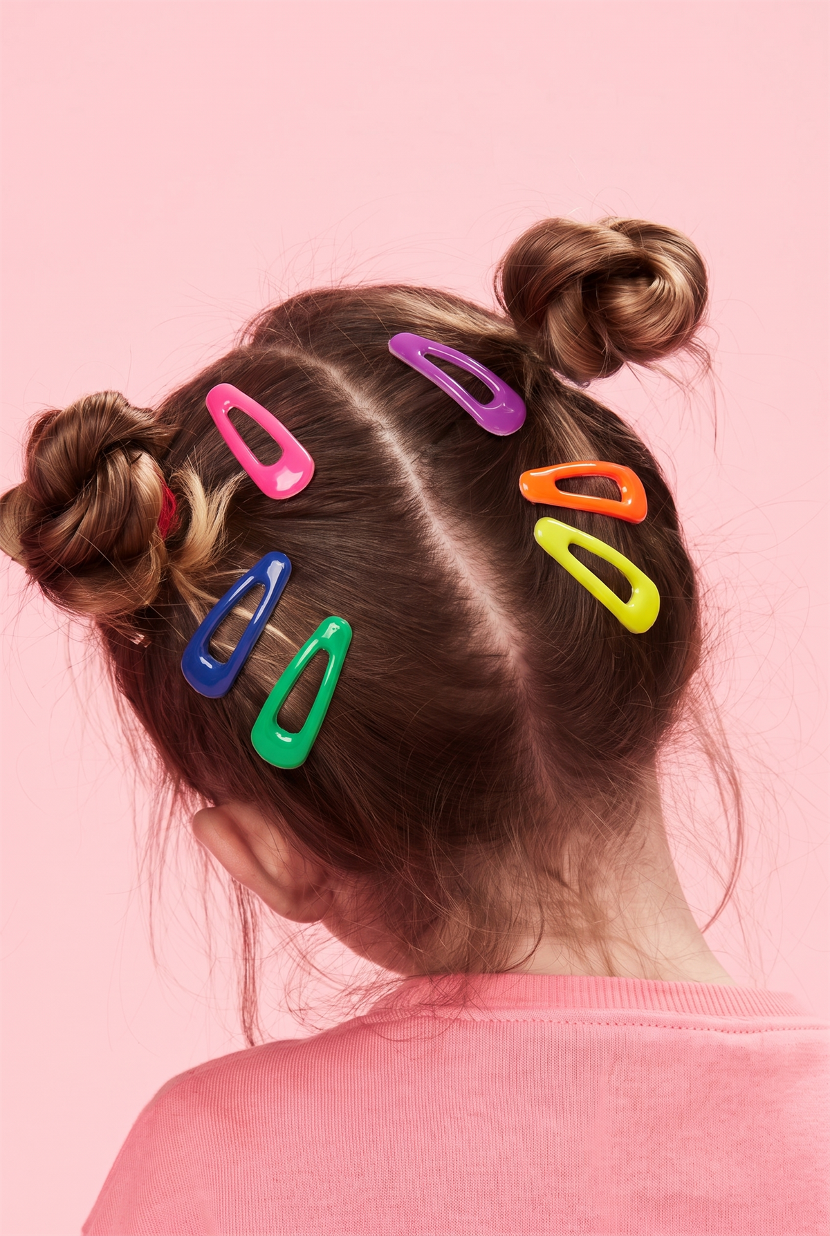 Kız Çocuk 6lı Üçgen Neon Pens Toka Seti