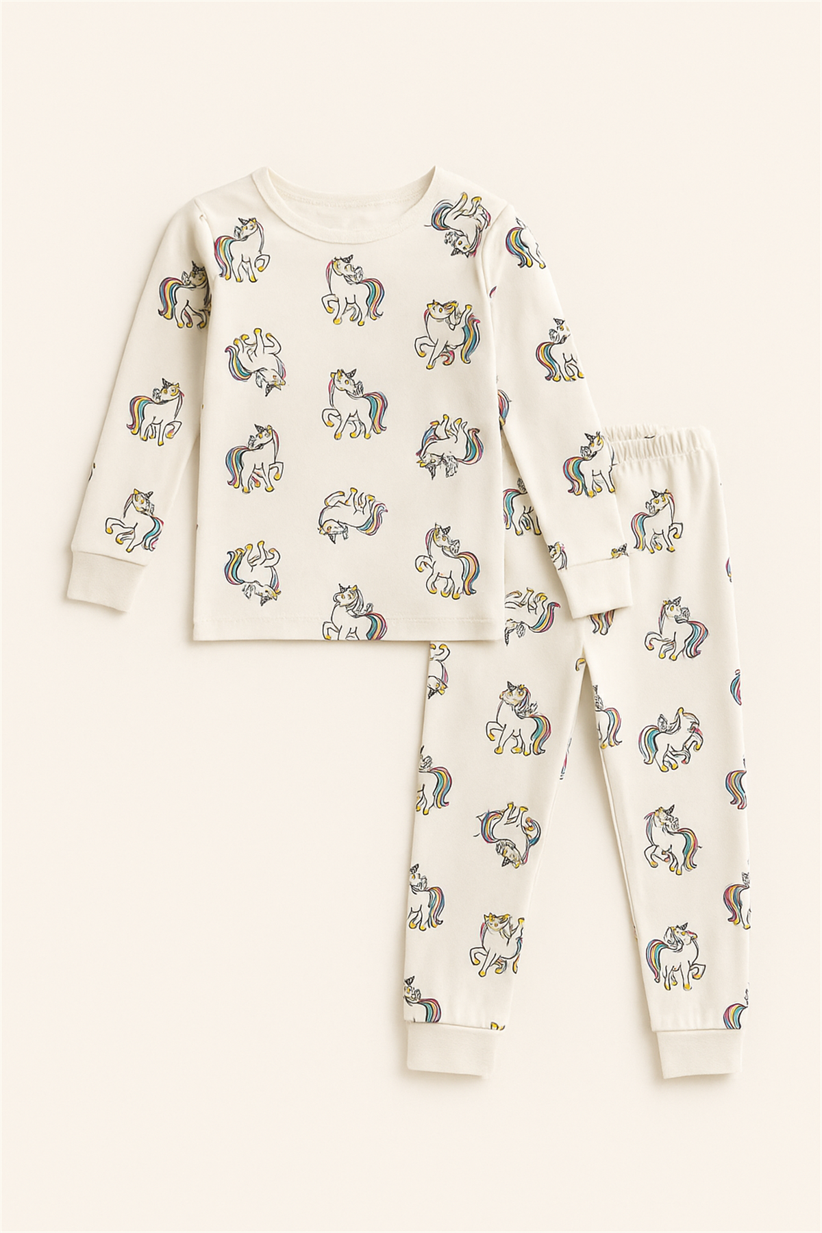 Kız Çocuk Unicorn Desenli Pijama Takımı