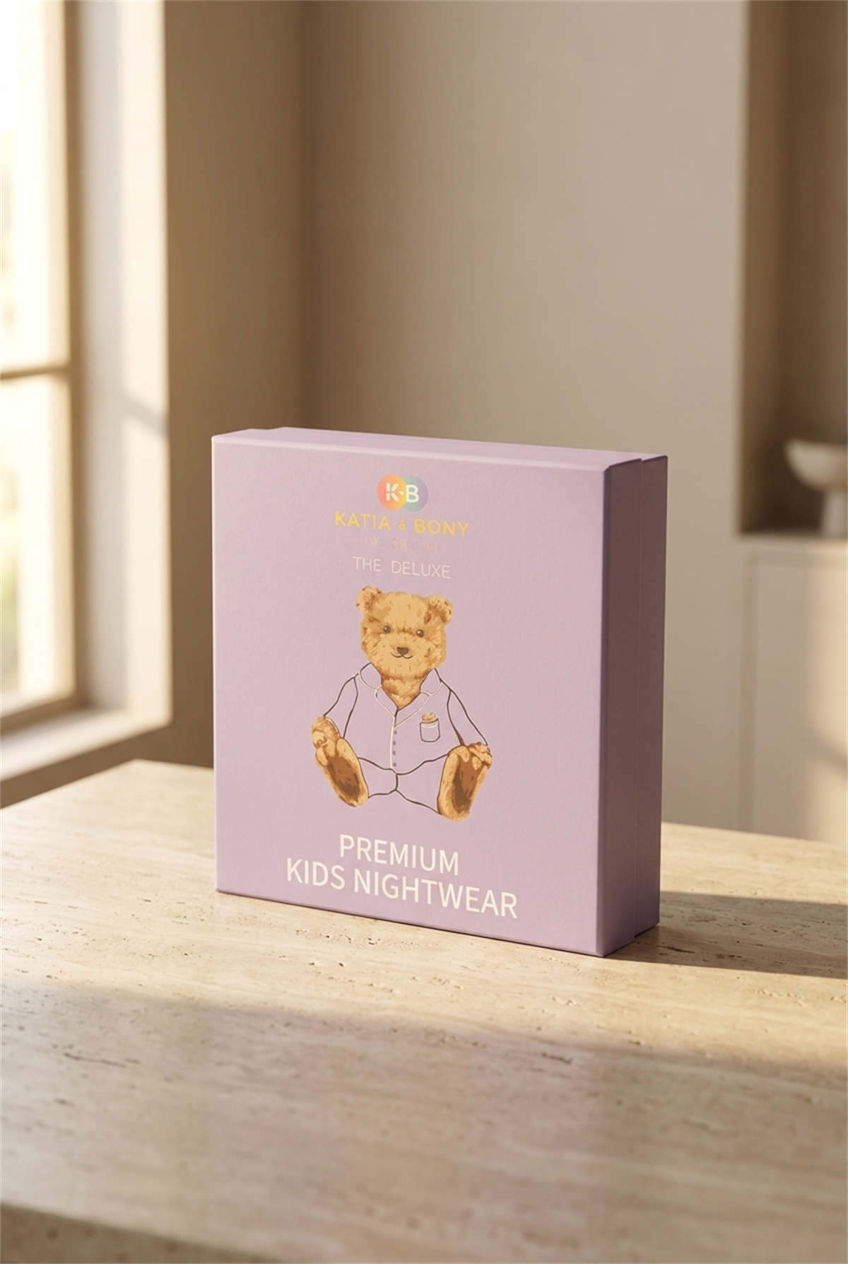 Teddy Kutulu Kız Çocuk Pijama Takımı Lila