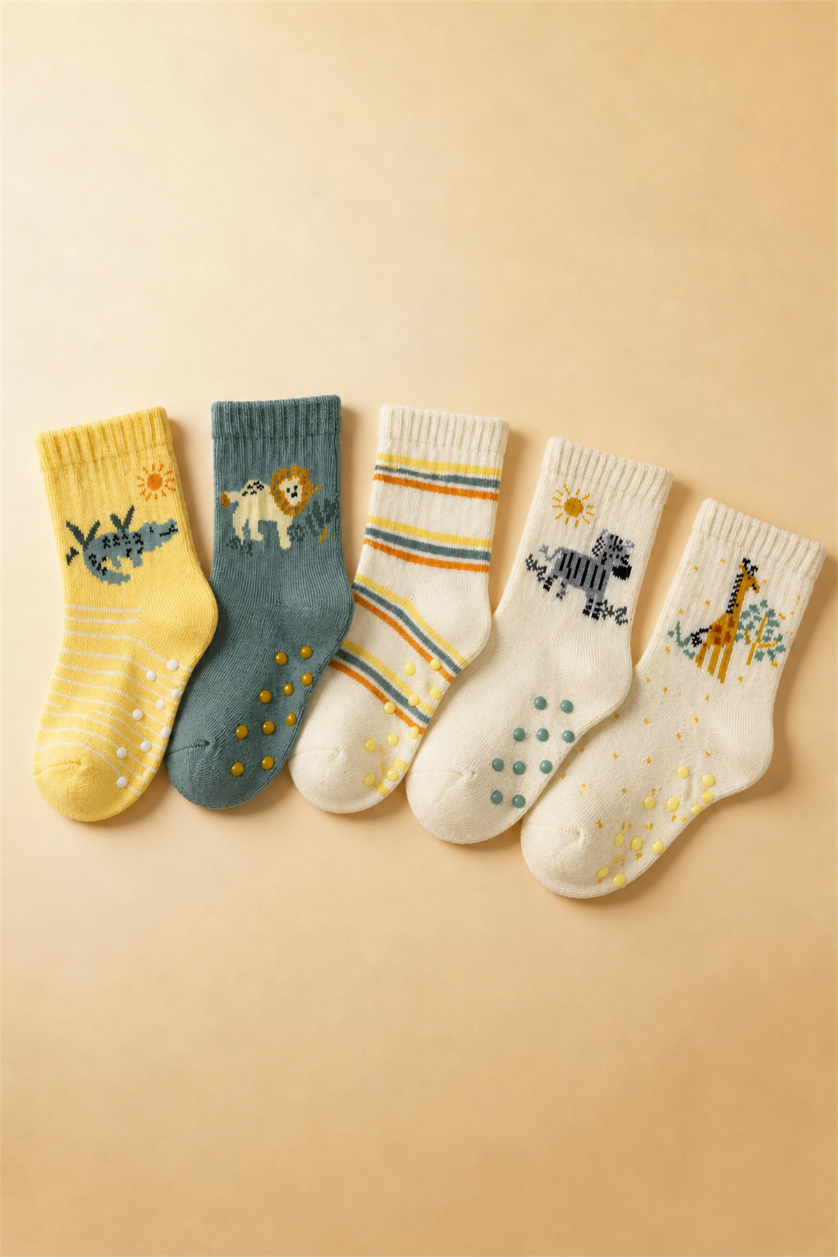 5Pck Anımal Patterned Baby Socks Socks Patterned