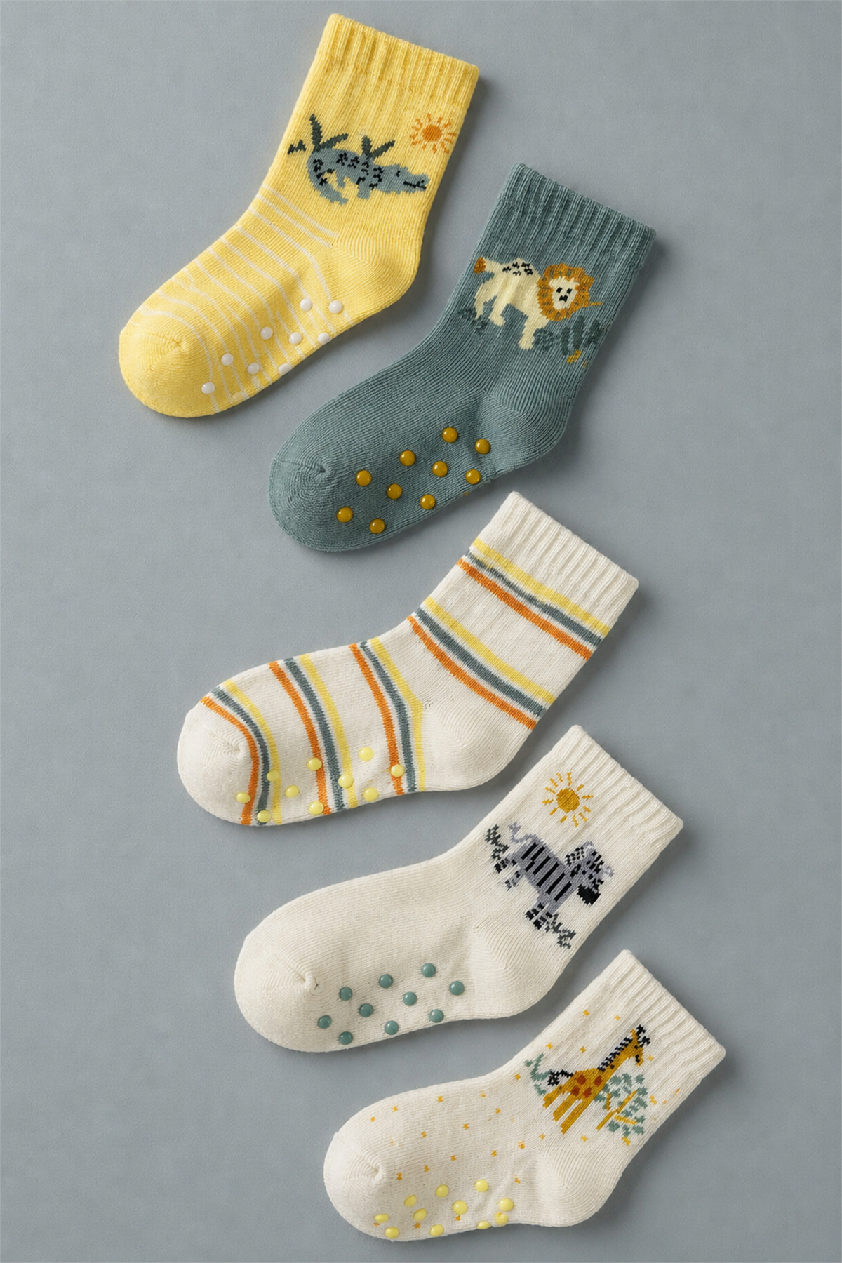 5Pck Anımal Patterned Baby Socks Socks Patterned