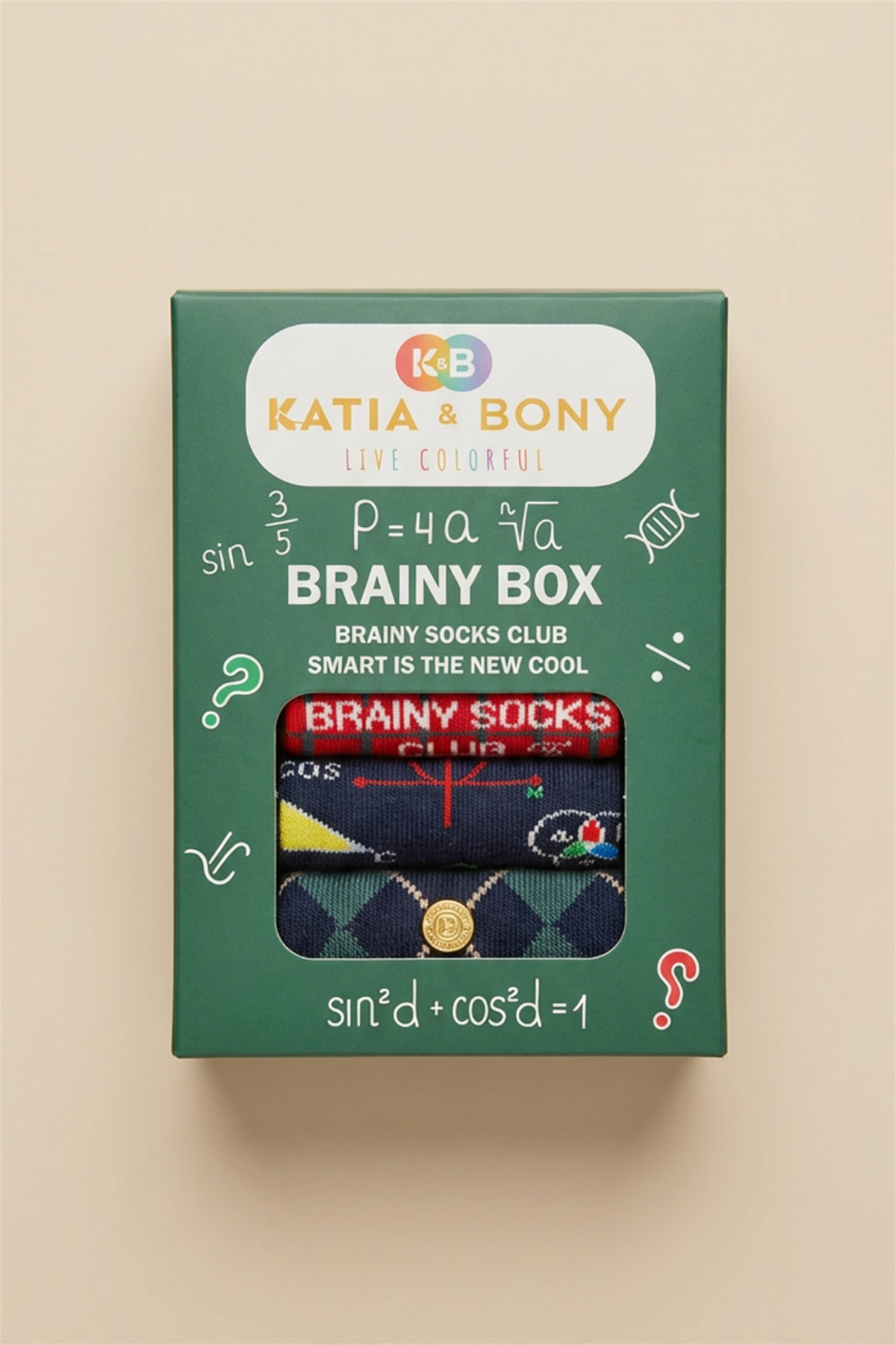 Maths Temalı Kutulu Desenli Çocuk Soket Çorap